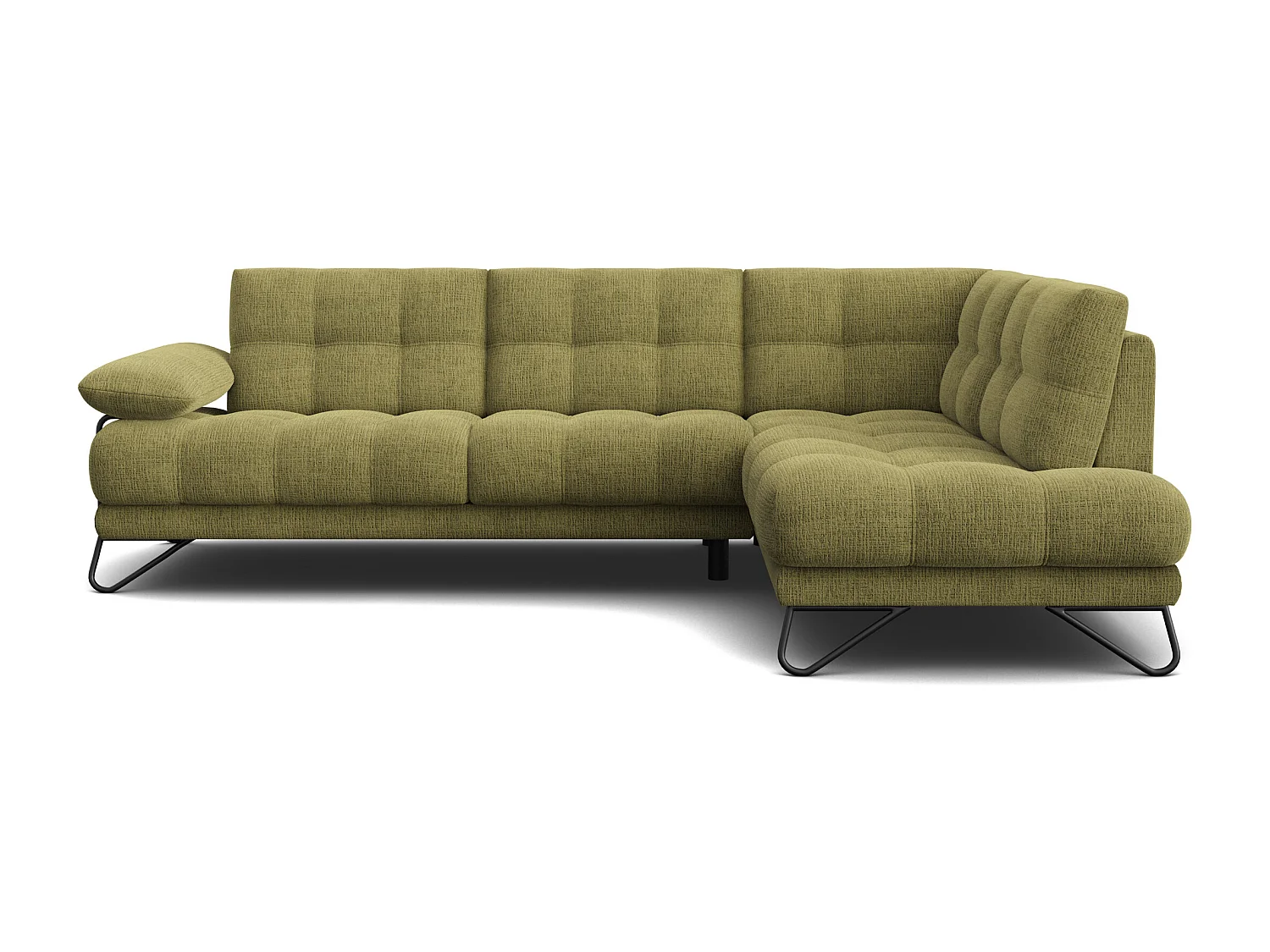 BUBBARA Ecksofa 5-Sitzer rechts, olivgrün