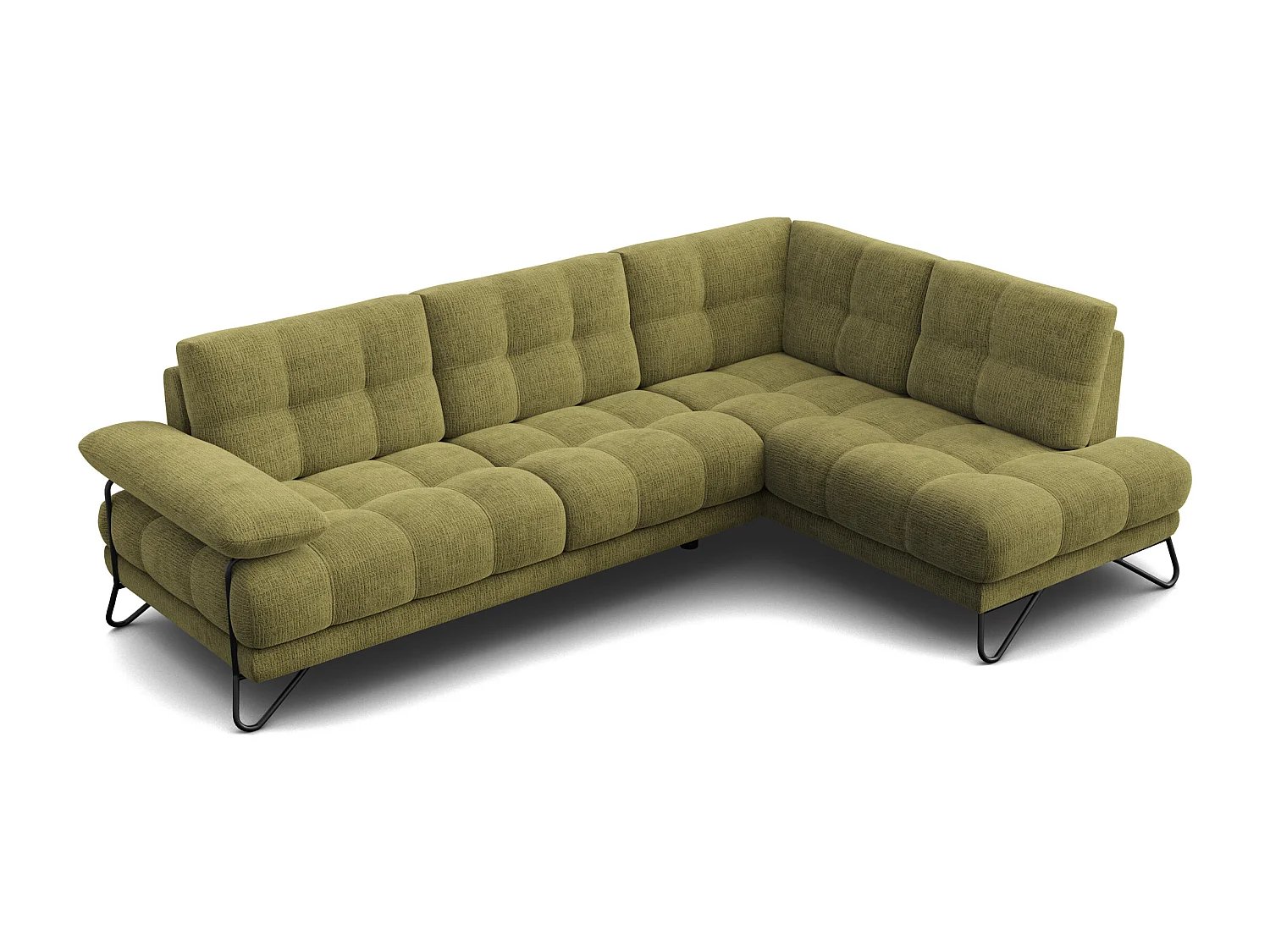 BUBBARA Ecksofa 5-Sitzer rechts, olivgrün