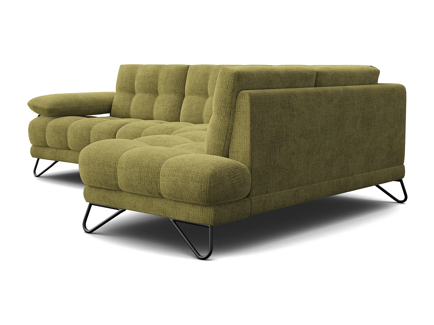 BUBBARA Ecksofa 5-Sitzer rechts, olivgrün