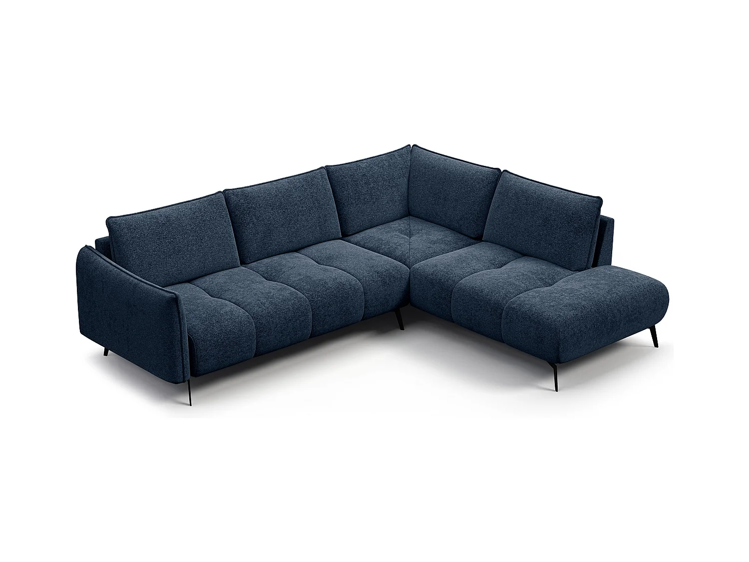 CANAPE D'ANGLE AERA 5 places, bleu marine