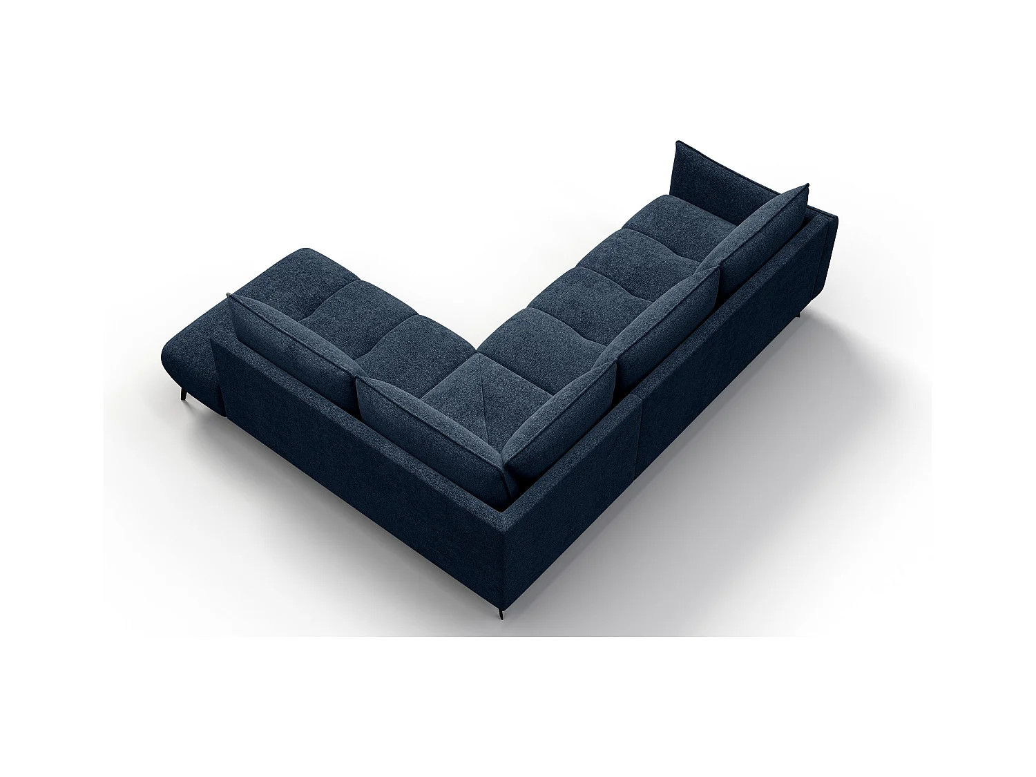 CANAPE D'ANGLE AERA 5 places, bleu marine