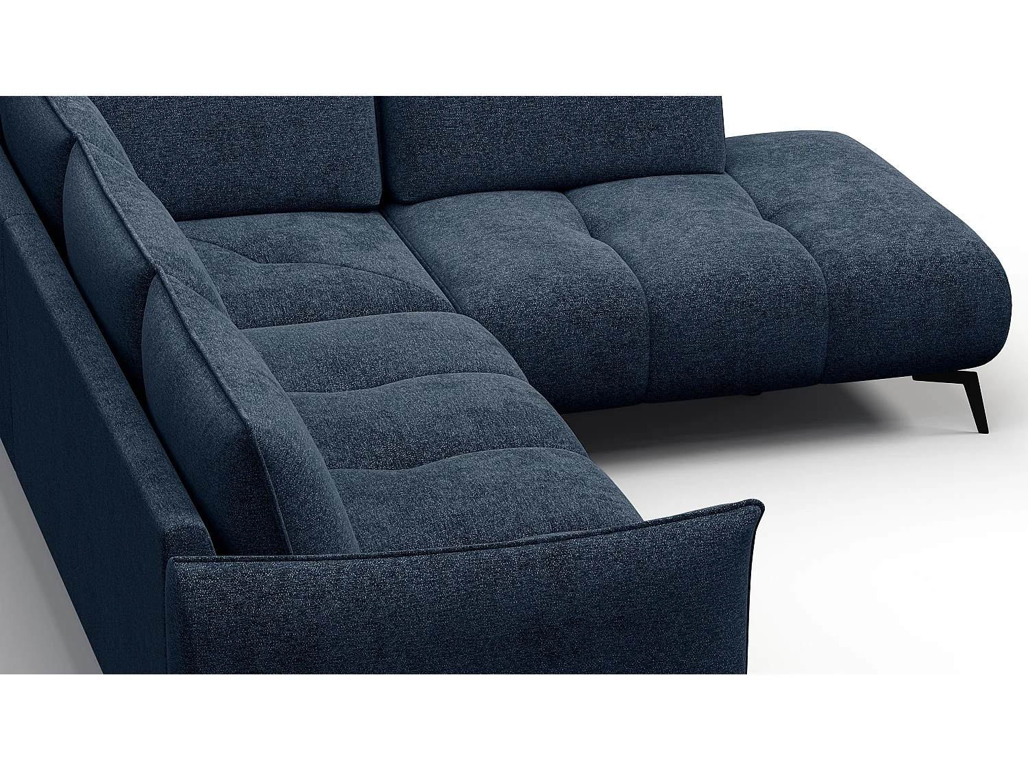 CANAPE D'ANGLE AERA 5 places, bleu marine