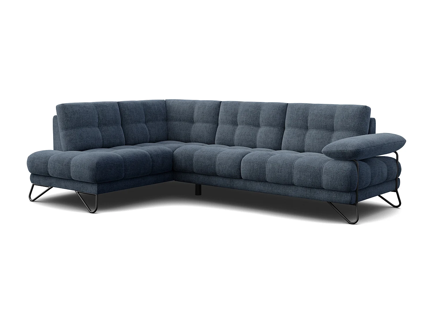 BUBBARA Ecksofa 5-Sitzer links, marineblau