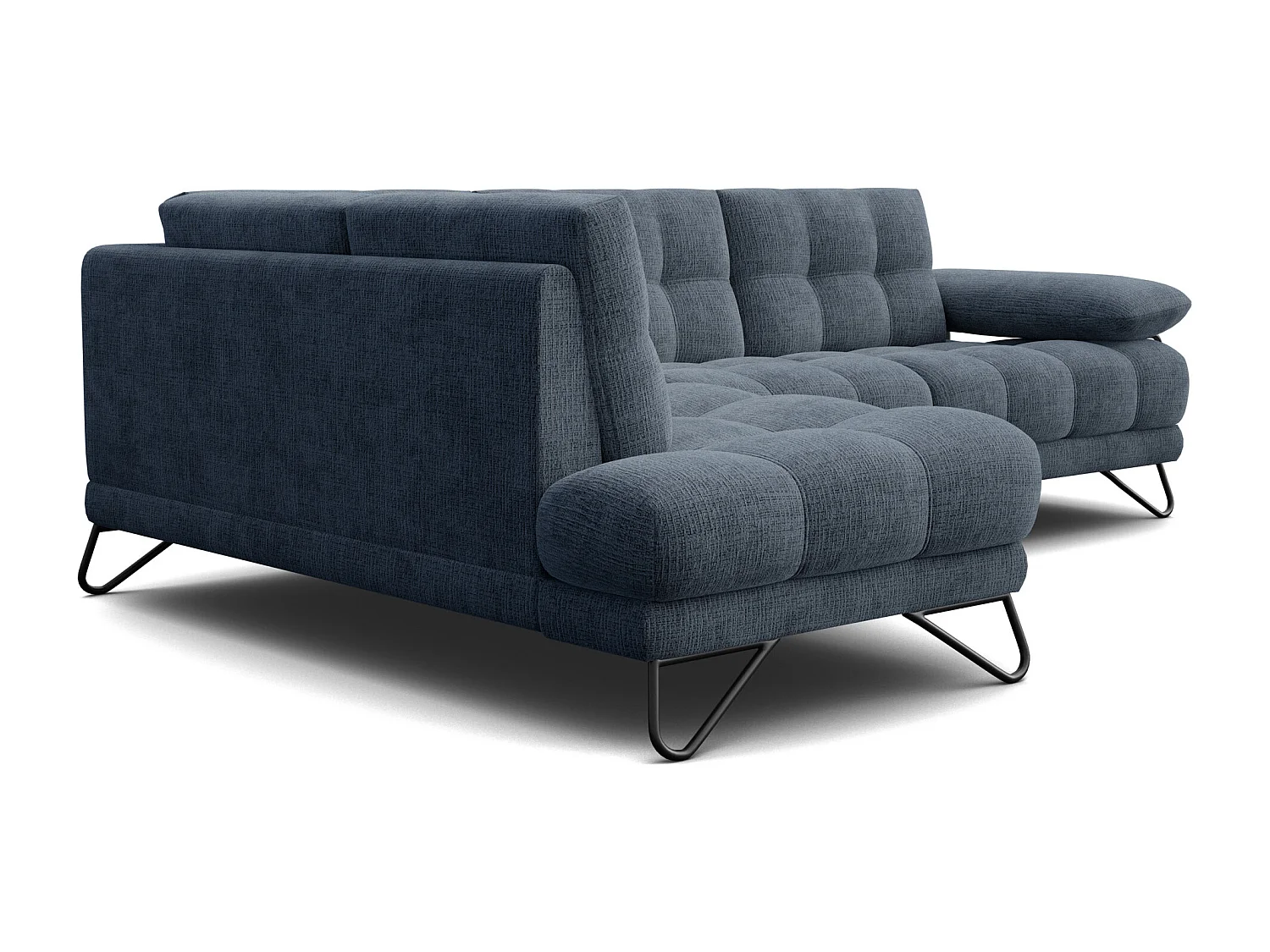 BUBBARA Ecksofa 5-Sitzer links, marineblau