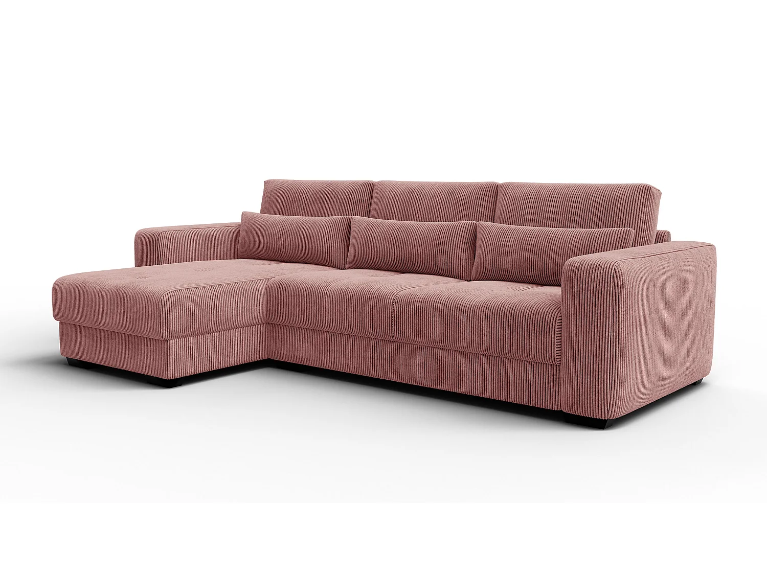 Ecksofa 4-Sitzer links OLI, altrosa