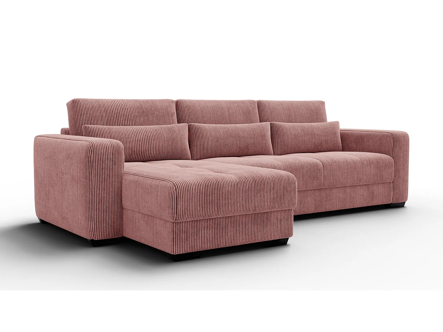 Ecksofa 4-Sitzer links OLI, altrosa