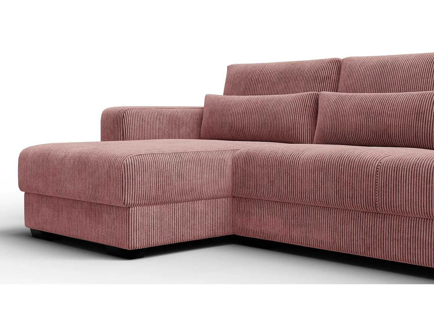 Ecksofa 4-Sitzer links OLI, altrosa