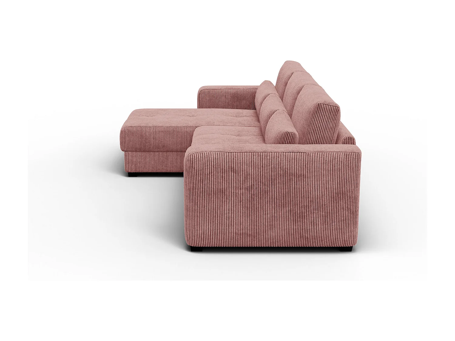 Ecksofa 4-Sitzer links OLI, altrosa