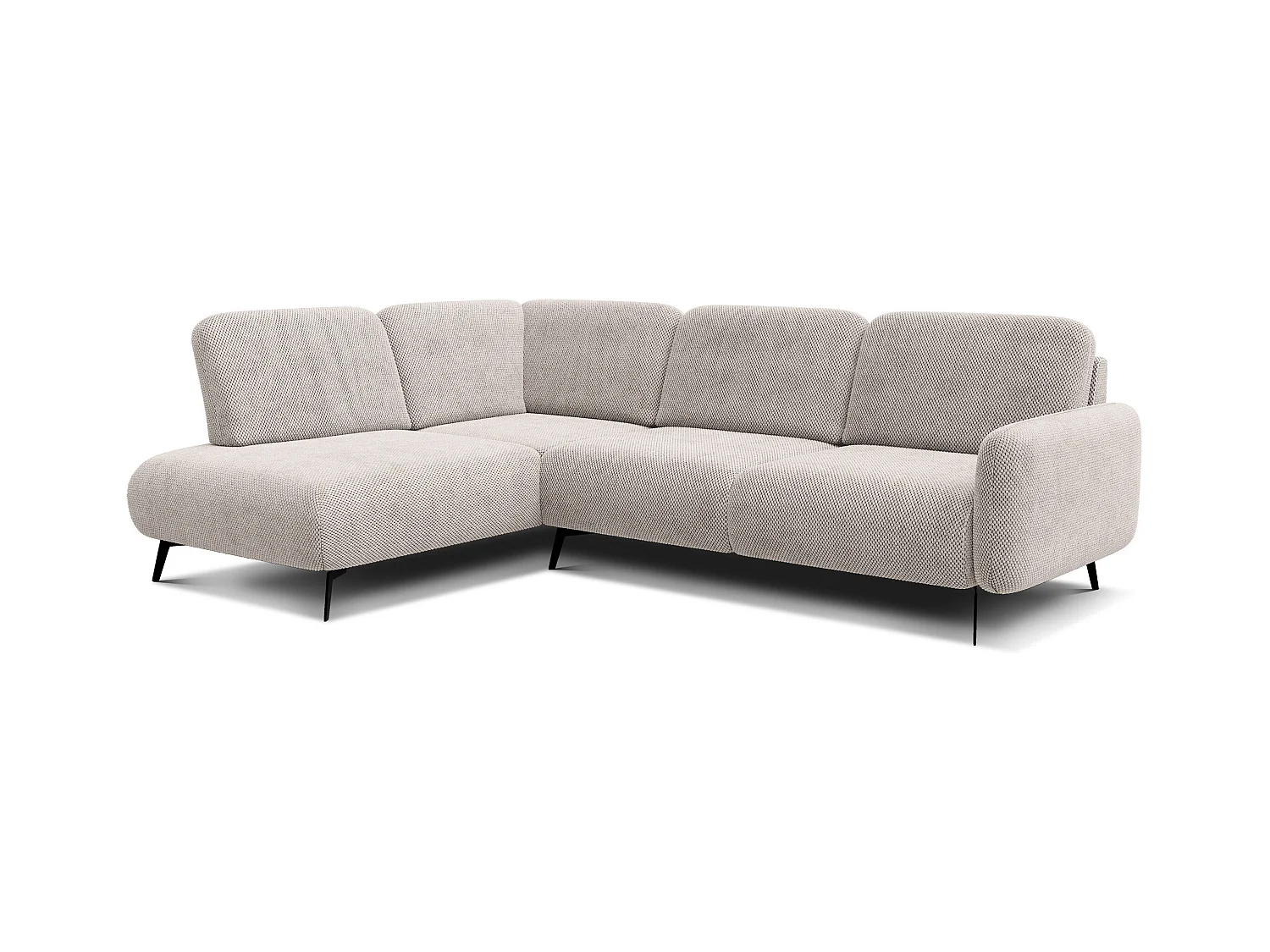 CANAPÉ D'ANGLE FEBE 5 places, tissu beige