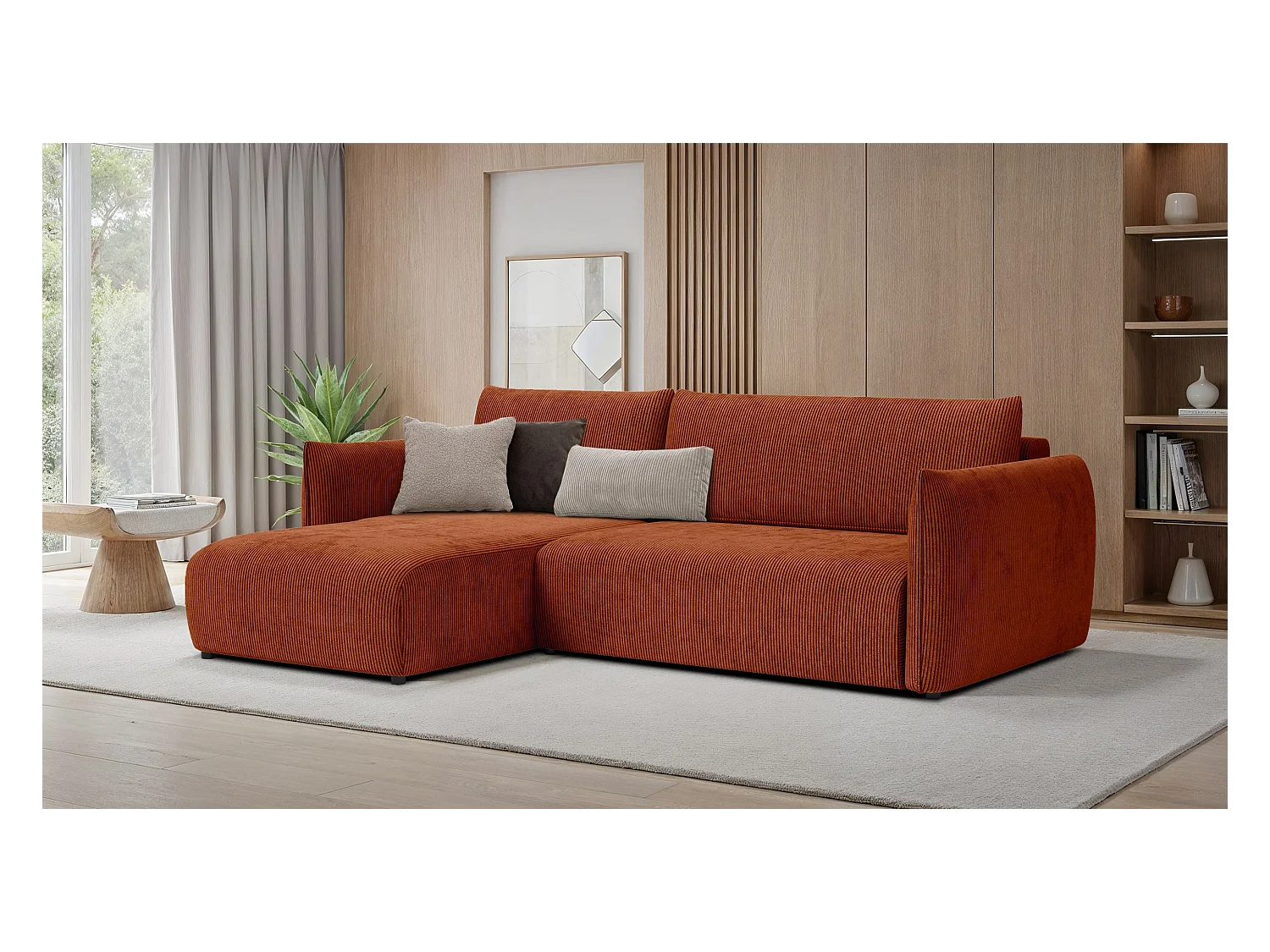 CANAPE D'ANGLE TAUER 3 places, orange