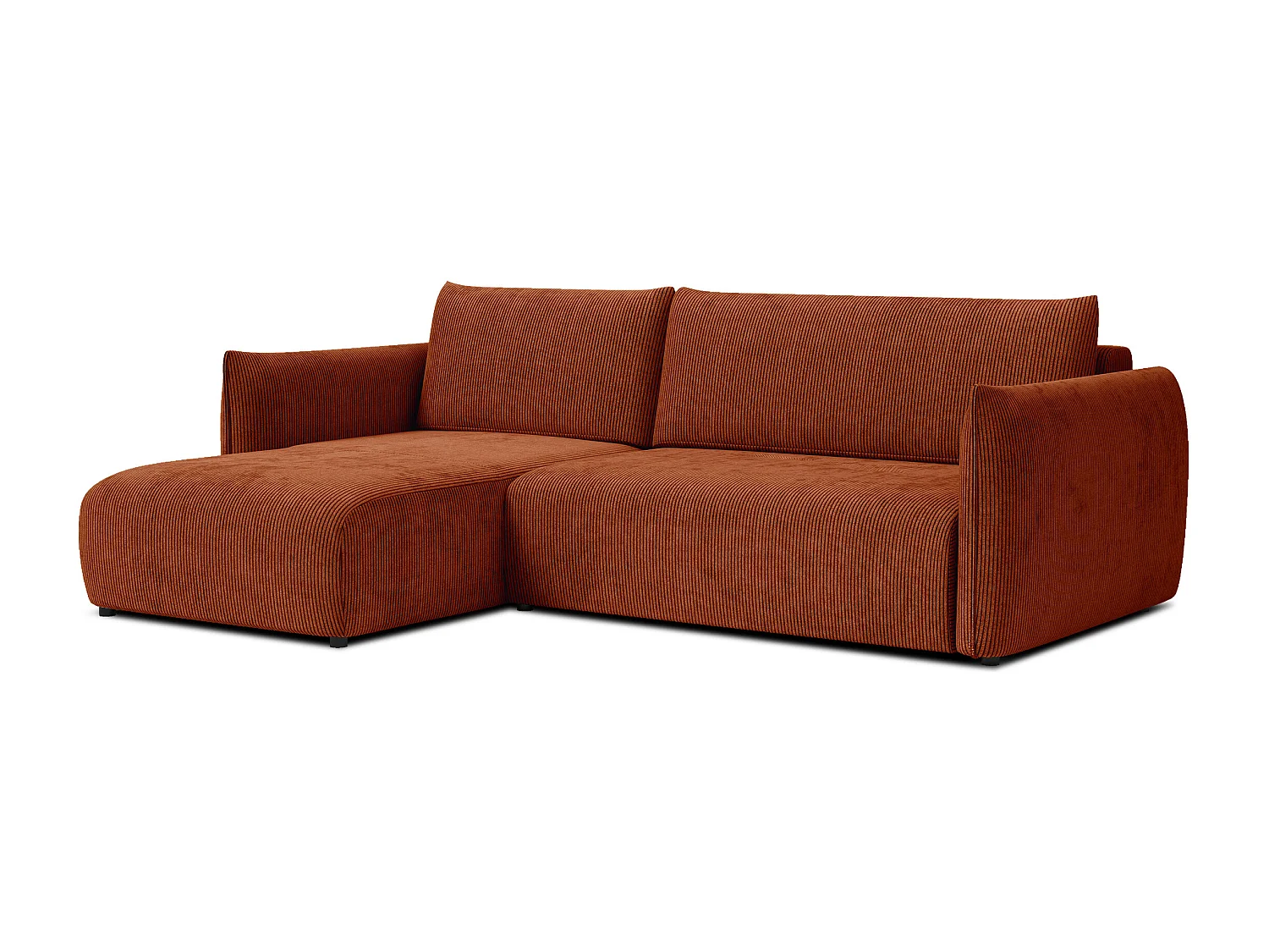 TAUER Ecksofa 3-Sitzer rechts, orange