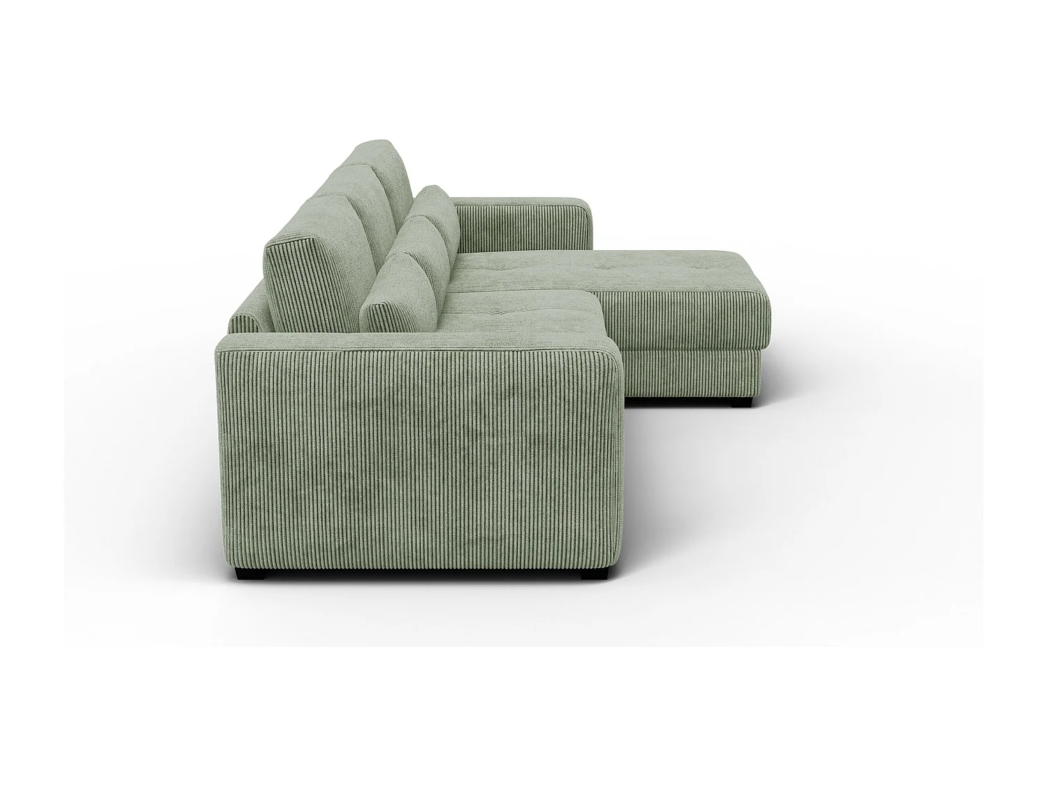 Ecksofa 4-Sitzer rechts OLI, salbeigrün