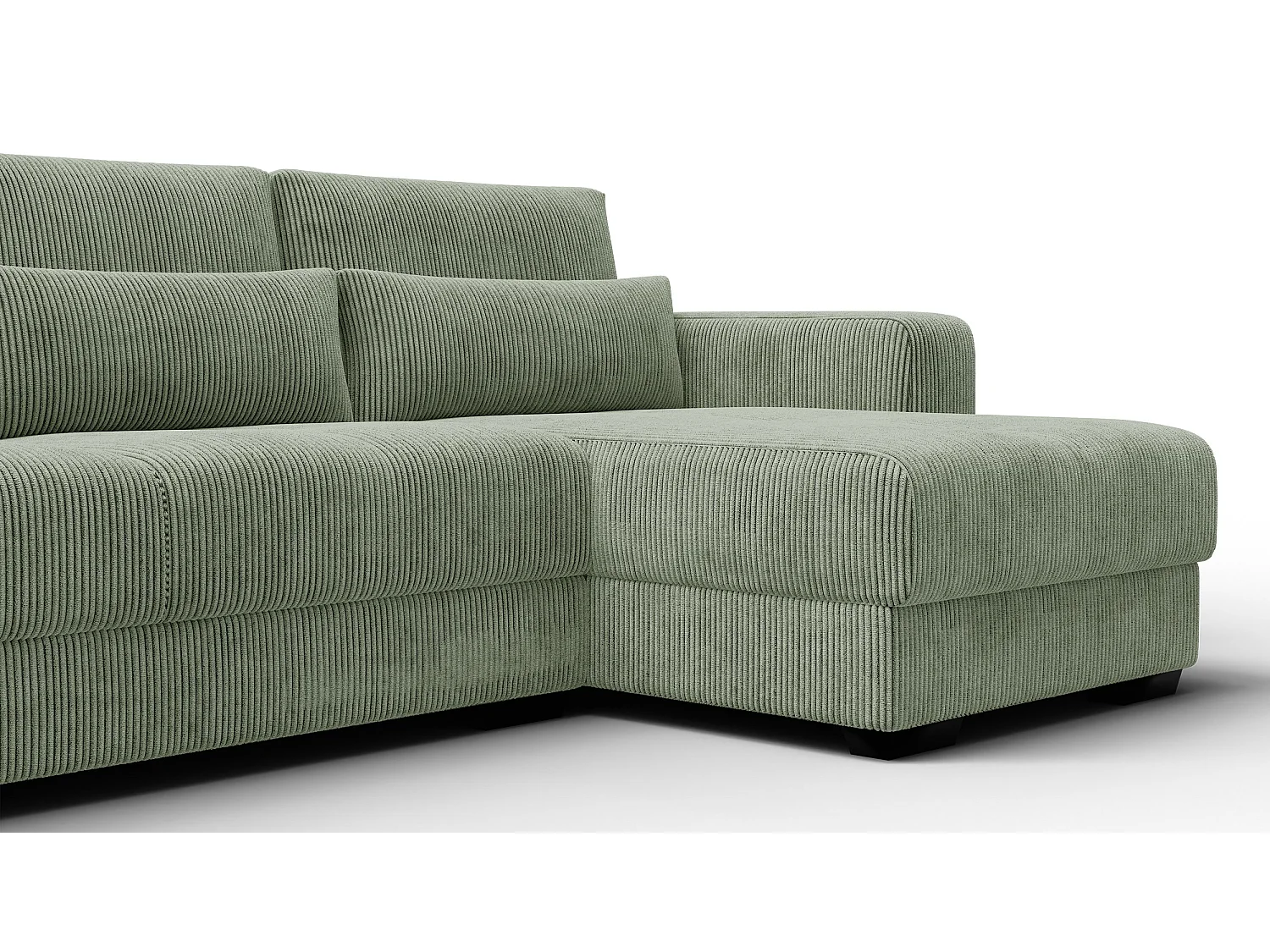 Ecksofa 4-Sitzer rechts OLI, salbeigrün