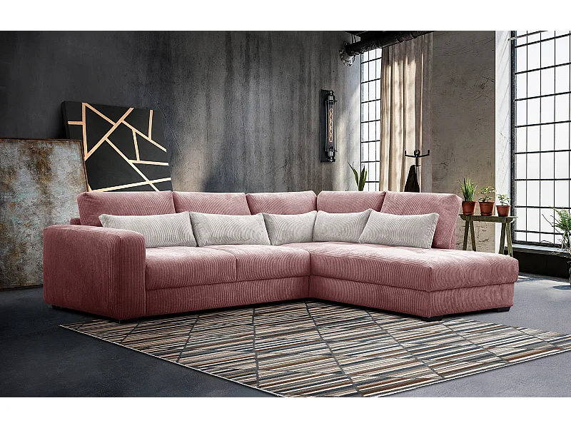 CANAPE D'ANGLE OLI 4 places, rose