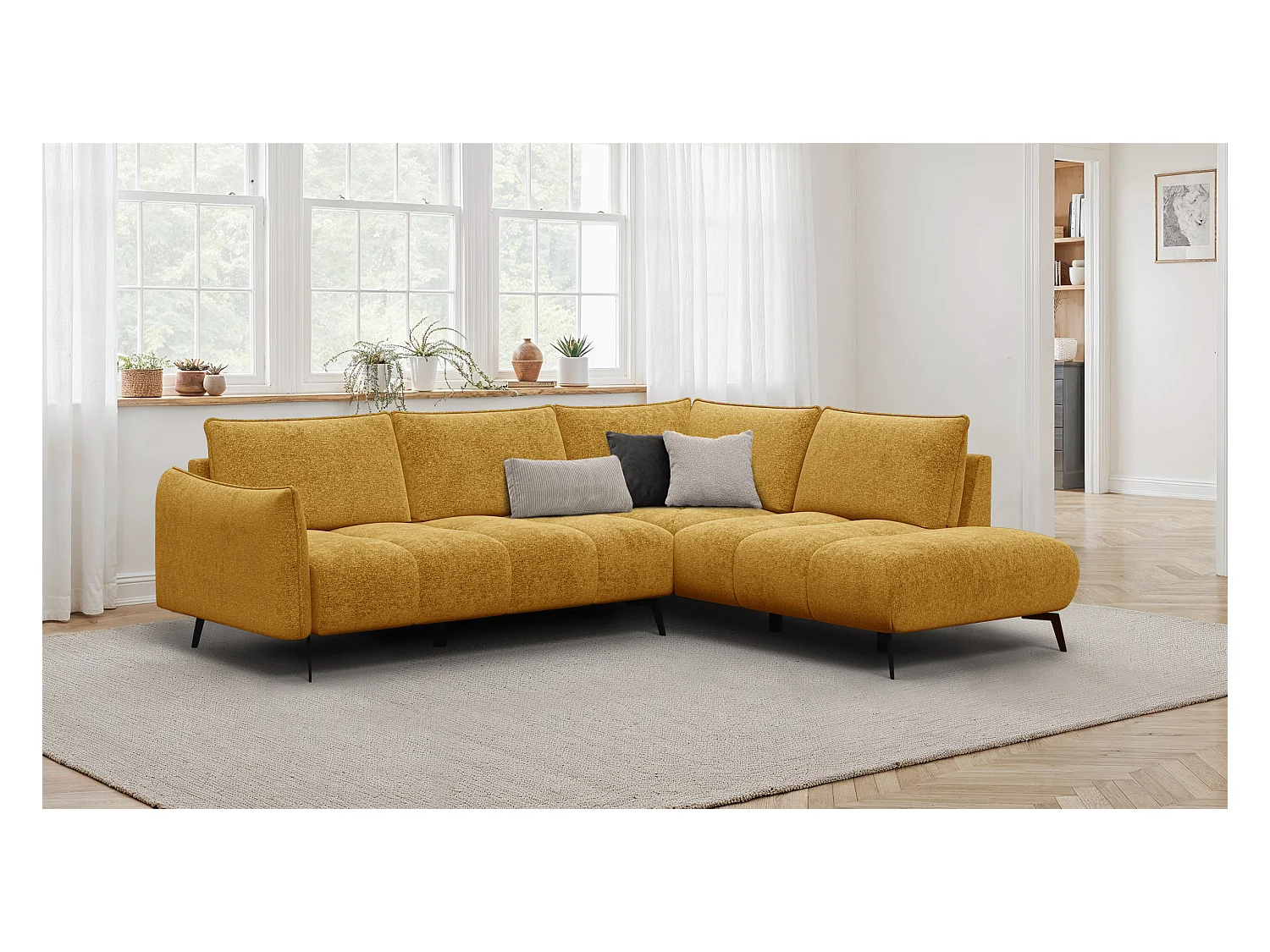 CANAPE D'ANGLE AERA 5 places, miel