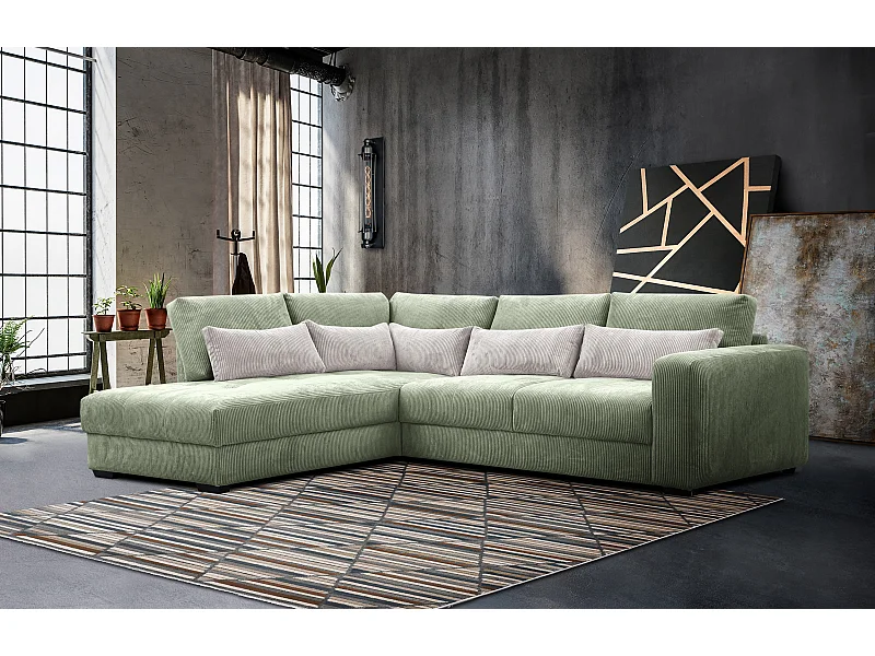 CANAPE D'ANGLE OLI 4 places, sauge