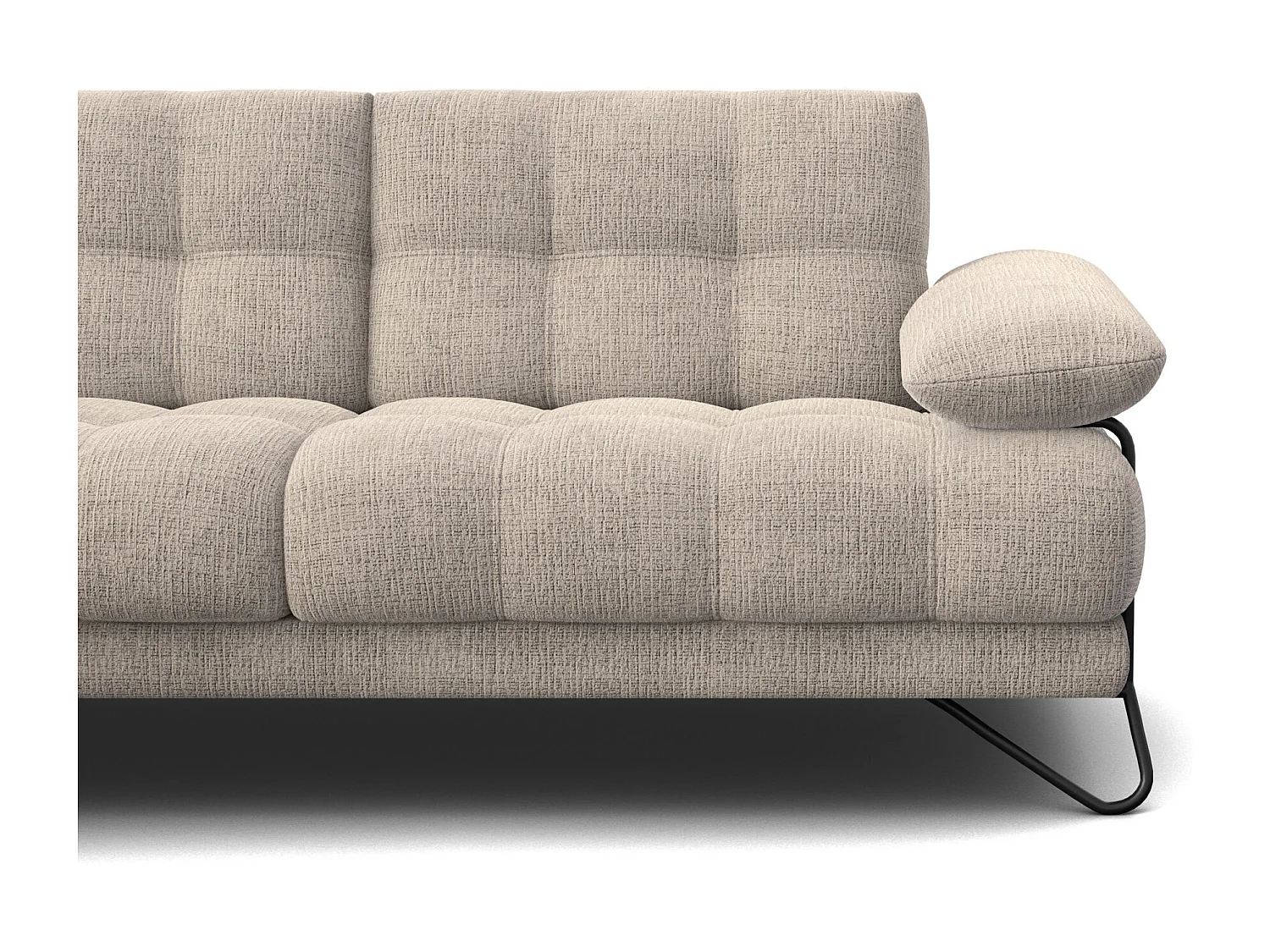 CANAPÉ D'ANGLE BUBBARA 5 places, tissu beige