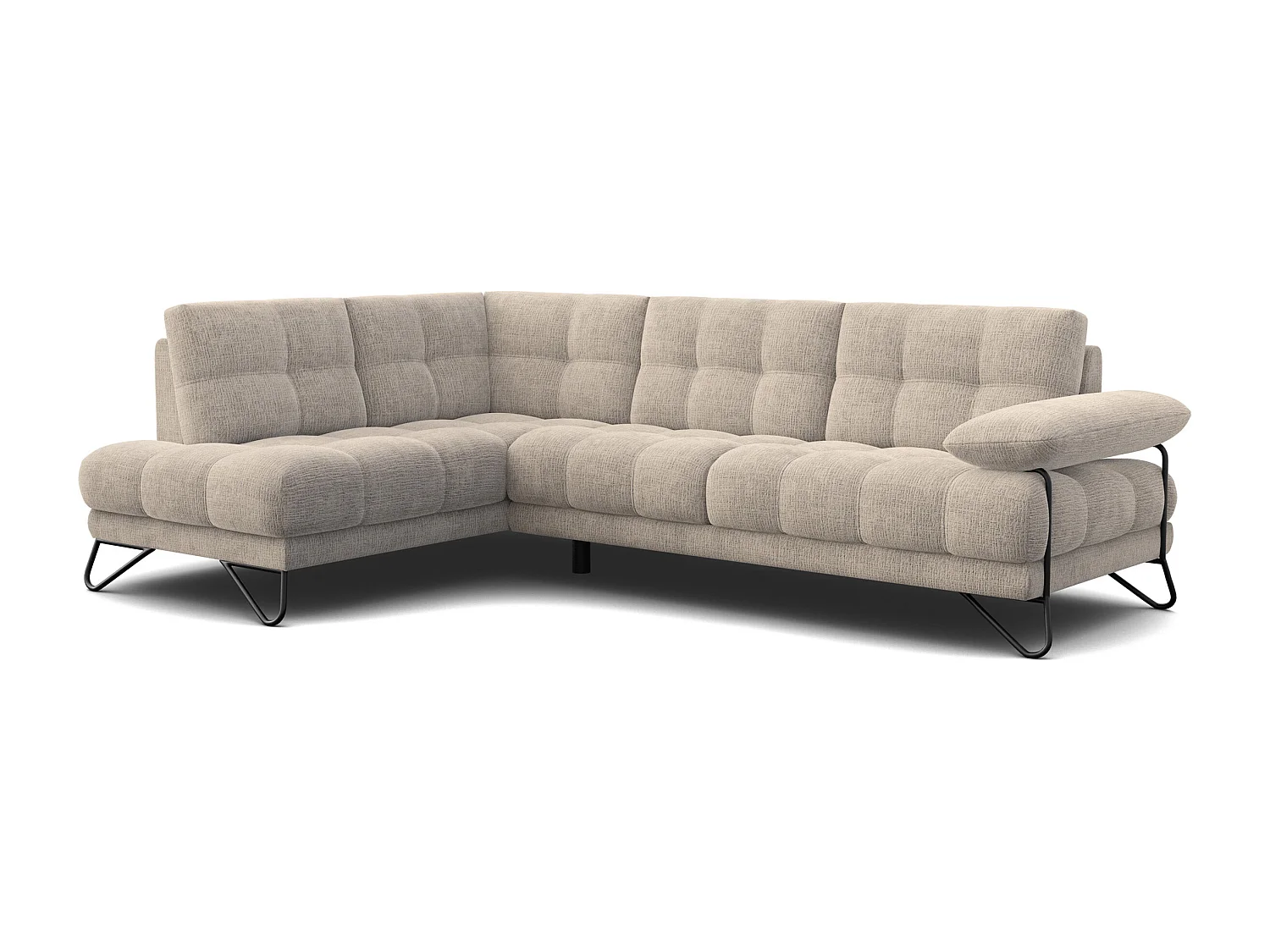 BUBBARA Ecksofa 5-Sitzer links, beige