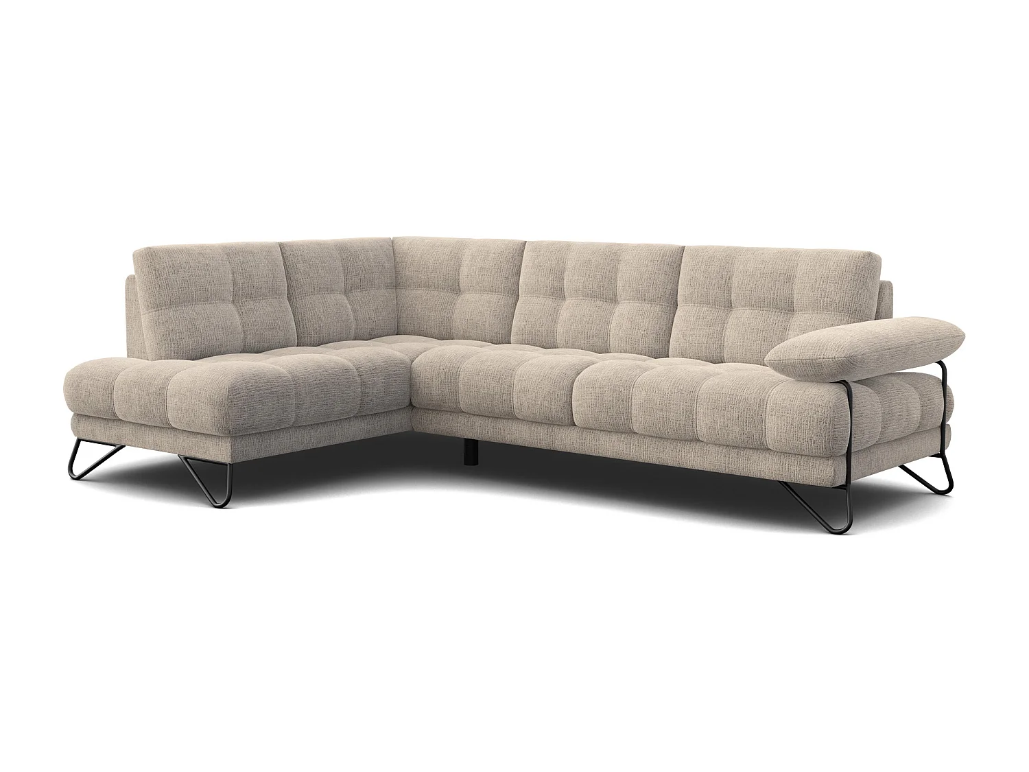 BUBBARA Ecksofa 5-Sitzer links, beige