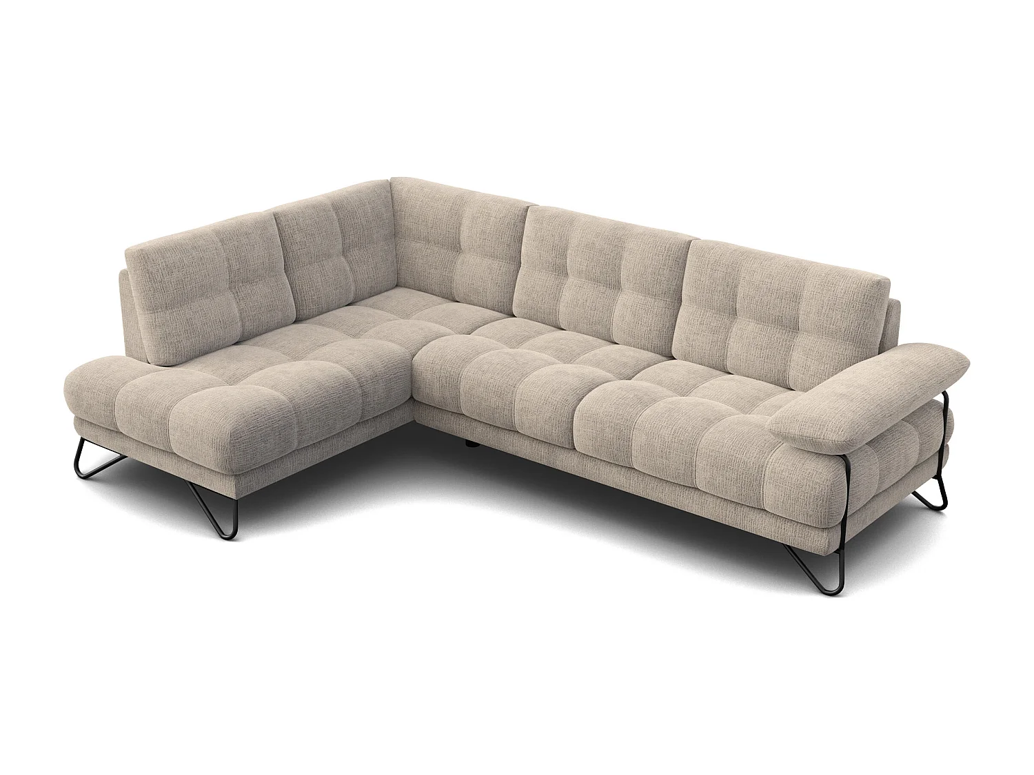 BUBBARA Ecksofa 5-Sitzer links, beige