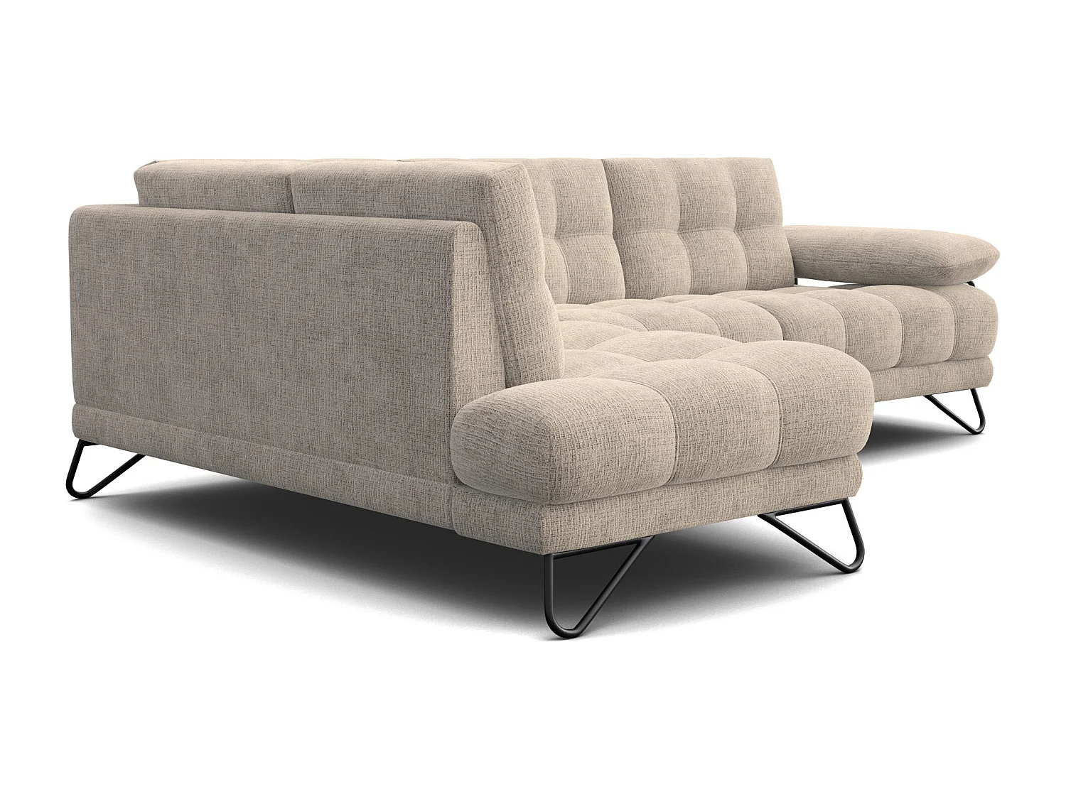 BUBBARA Ecksofa 5-Sitzer links, beige