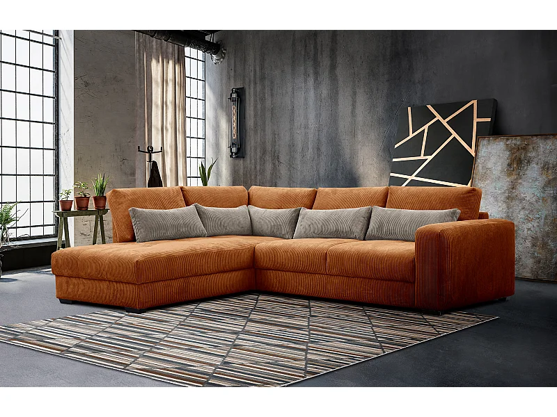 CANAPE D'ANGLE OLI 4 places, orange