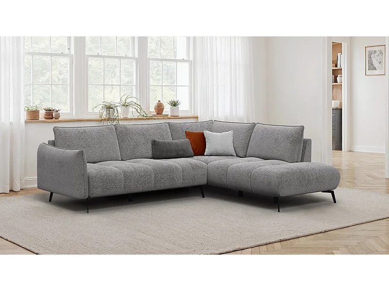 Ecksofa 5-Sitzer rechts AERA, platingrau