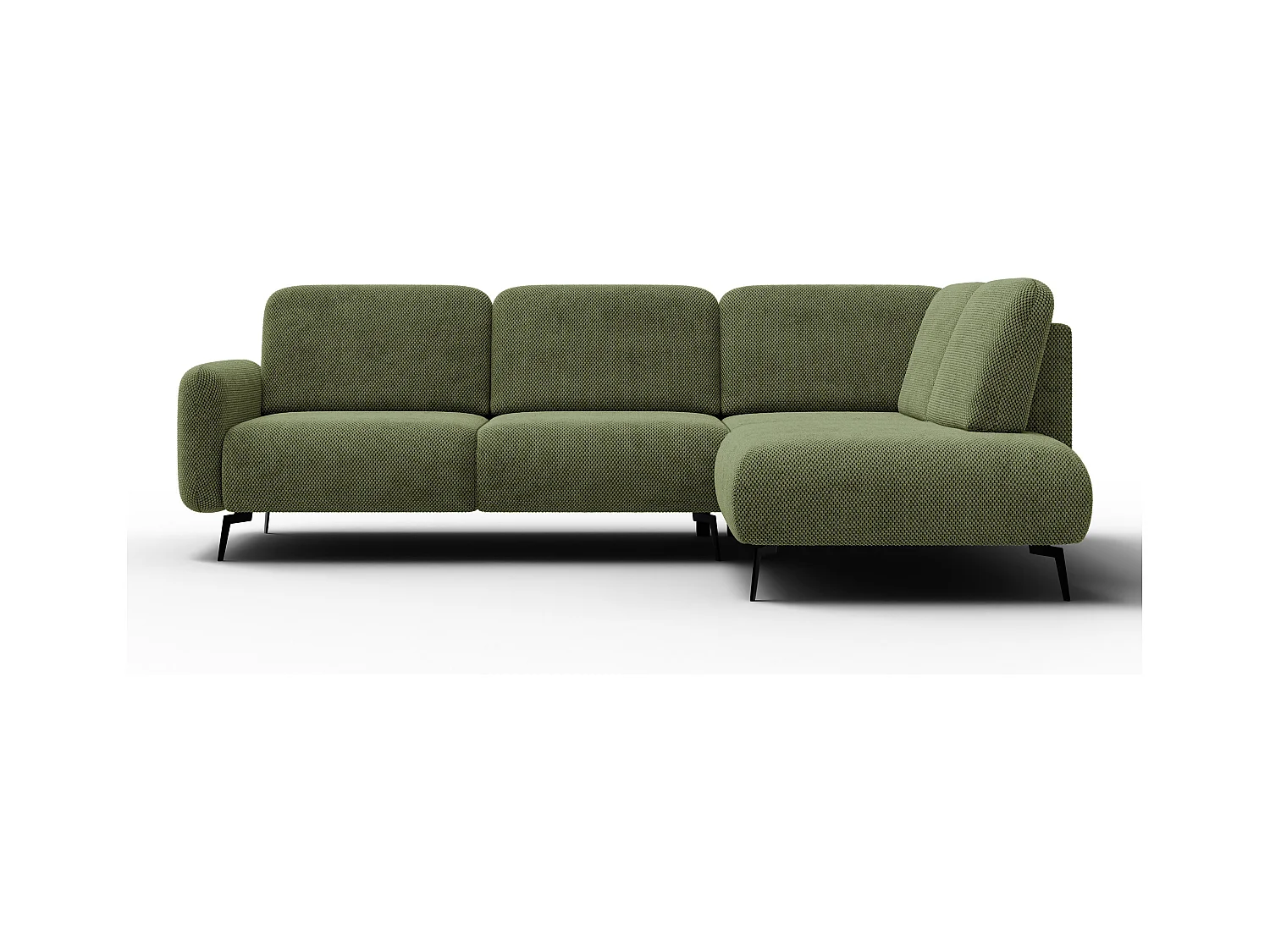 CANAPÉ D'ANGLE FEBE 5 places, tissu olive