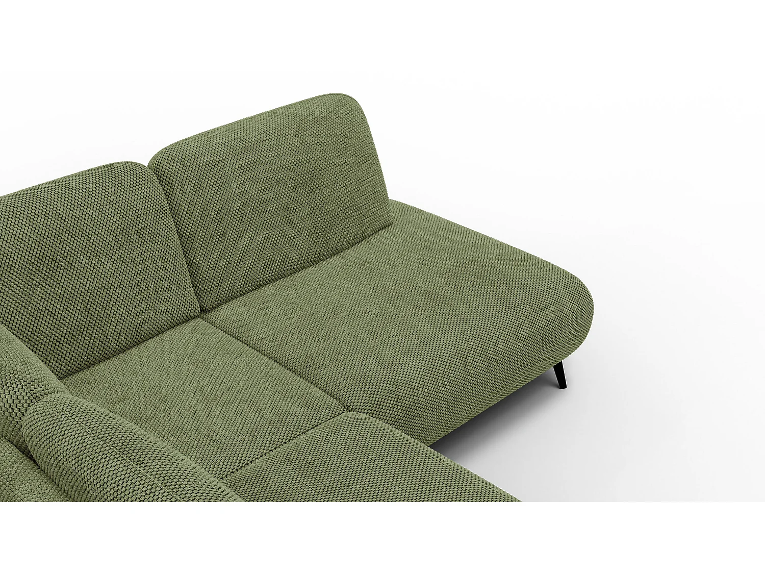 CANAPÉ D'ANGLE FEBE 5 places, tissu olive