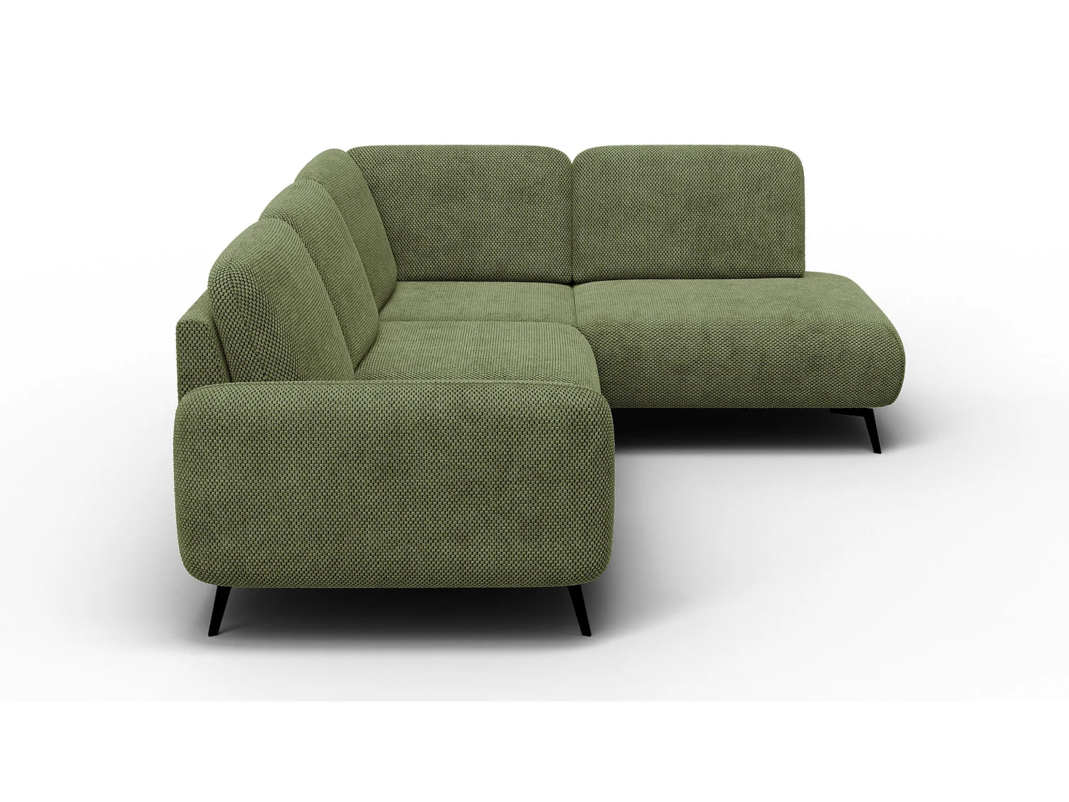 CANAPÉ D'ANGLE FEBE 5 places, tissu olive