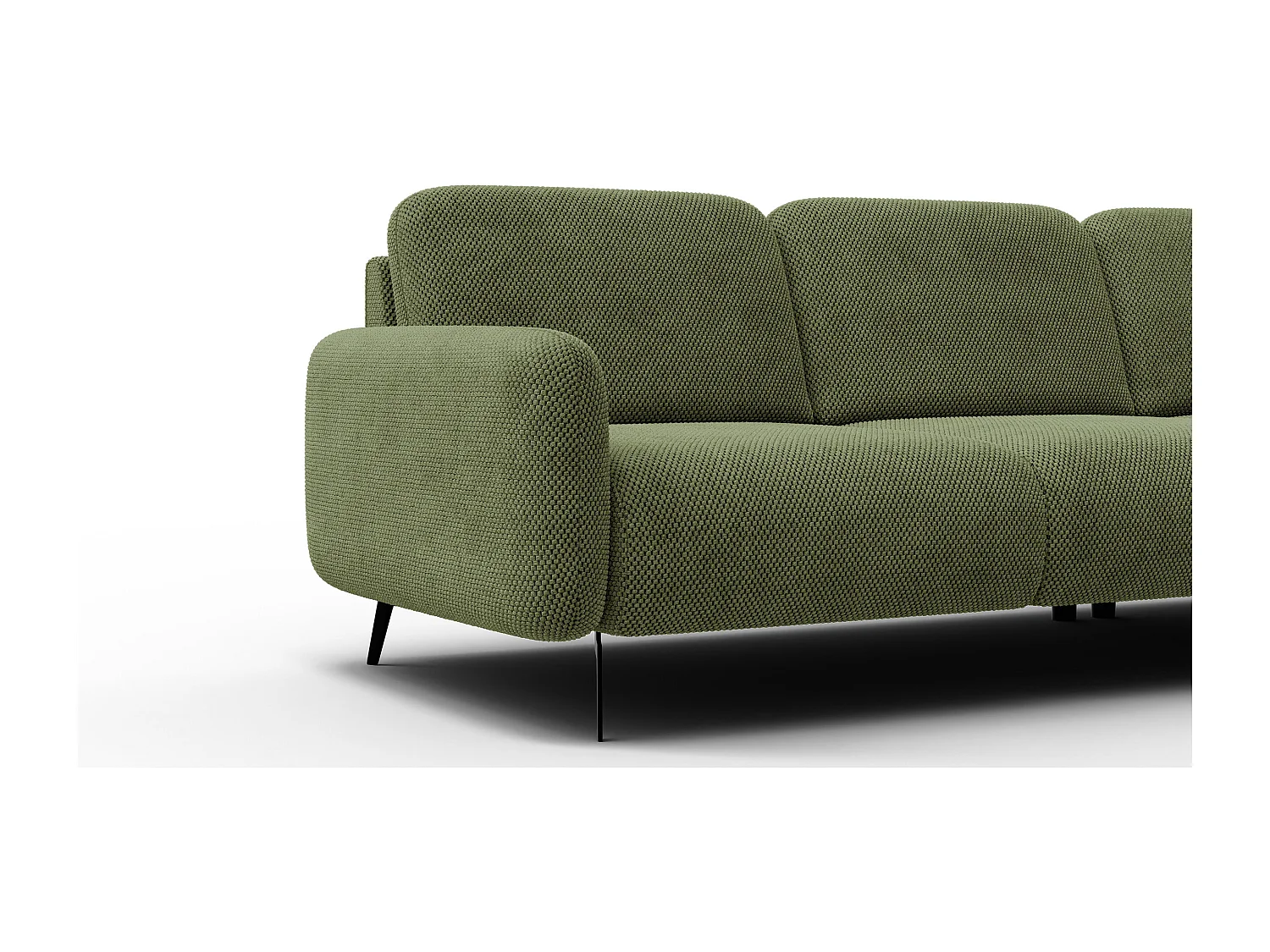 5-Sitzer-Ecksofa rechts FEBE, olivgrün