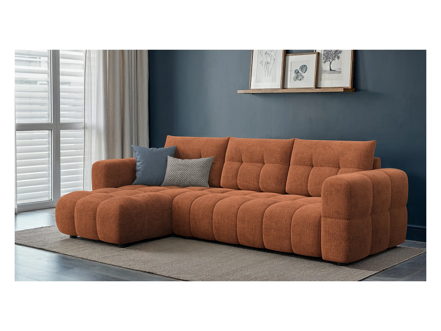 CANAPE D'ANGLE CLOUDI 4 places, orange