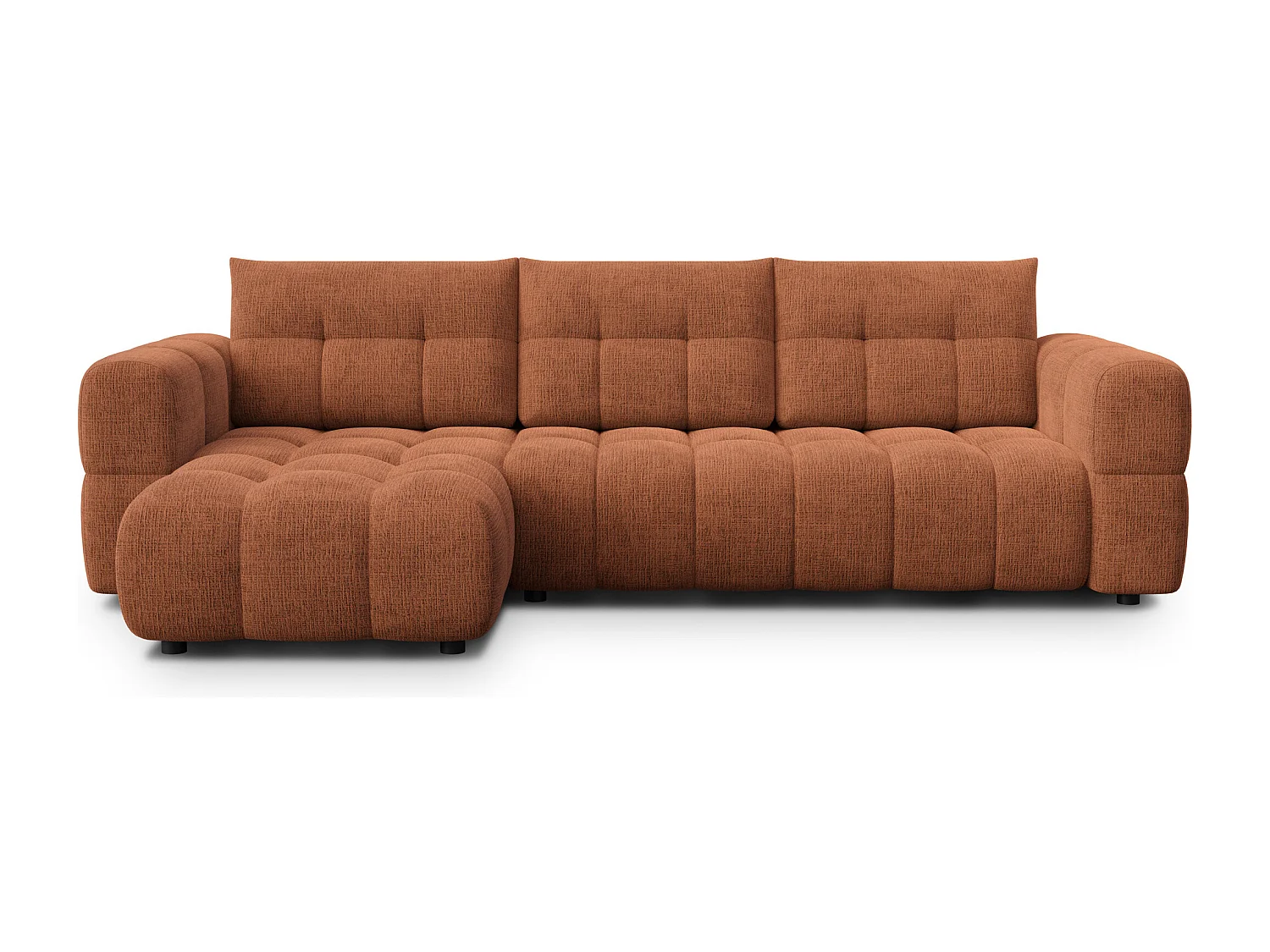 CLOUDI Ecksofa 4-Sitzer links, rostrot
