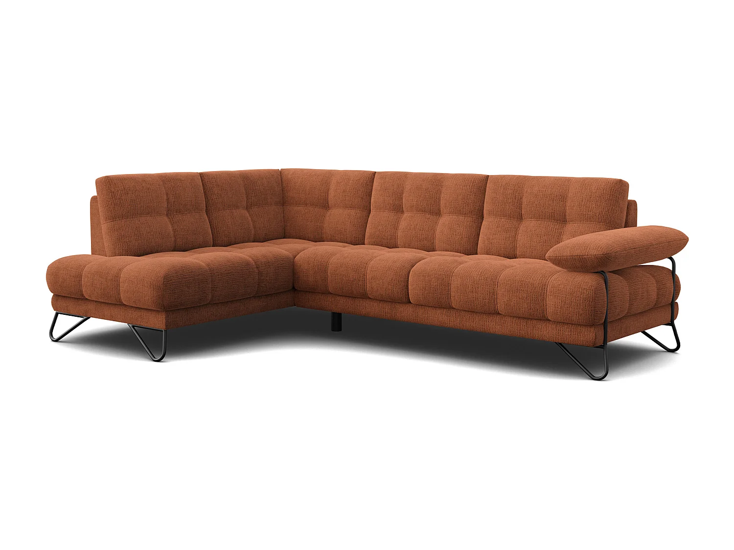 BUBBARA Ecksofa 5-Sitzer links, orange