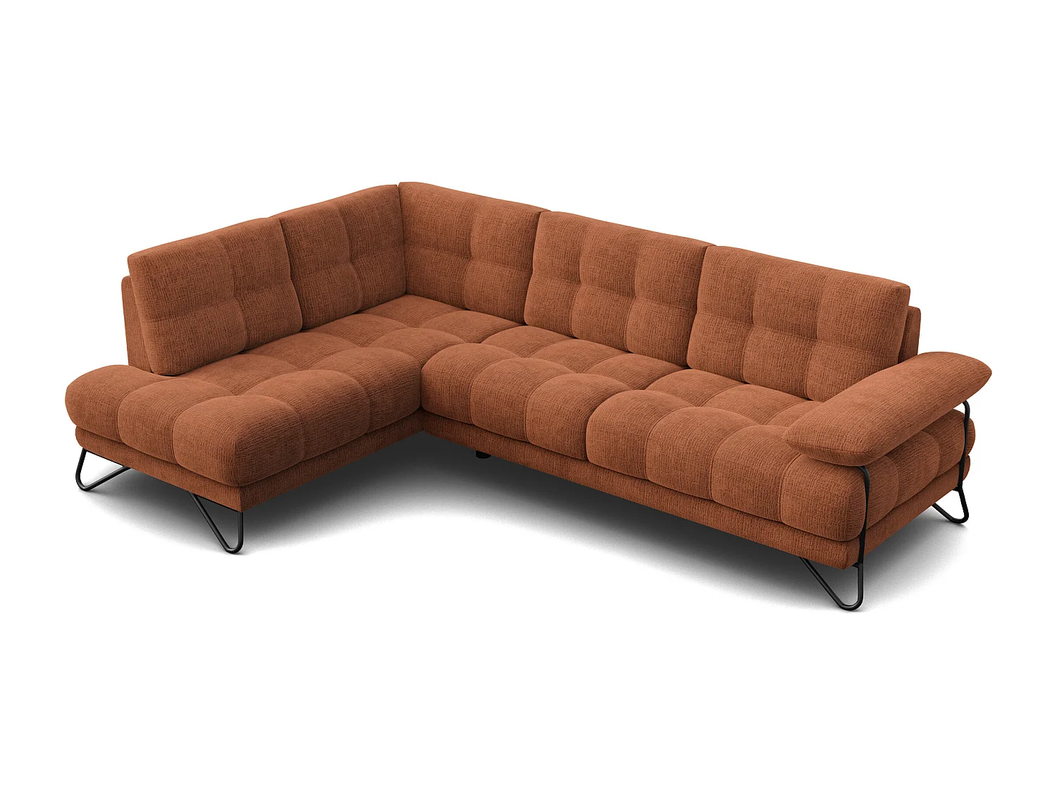 BUBBARA Ecksofa 5-Sitzer links, orange