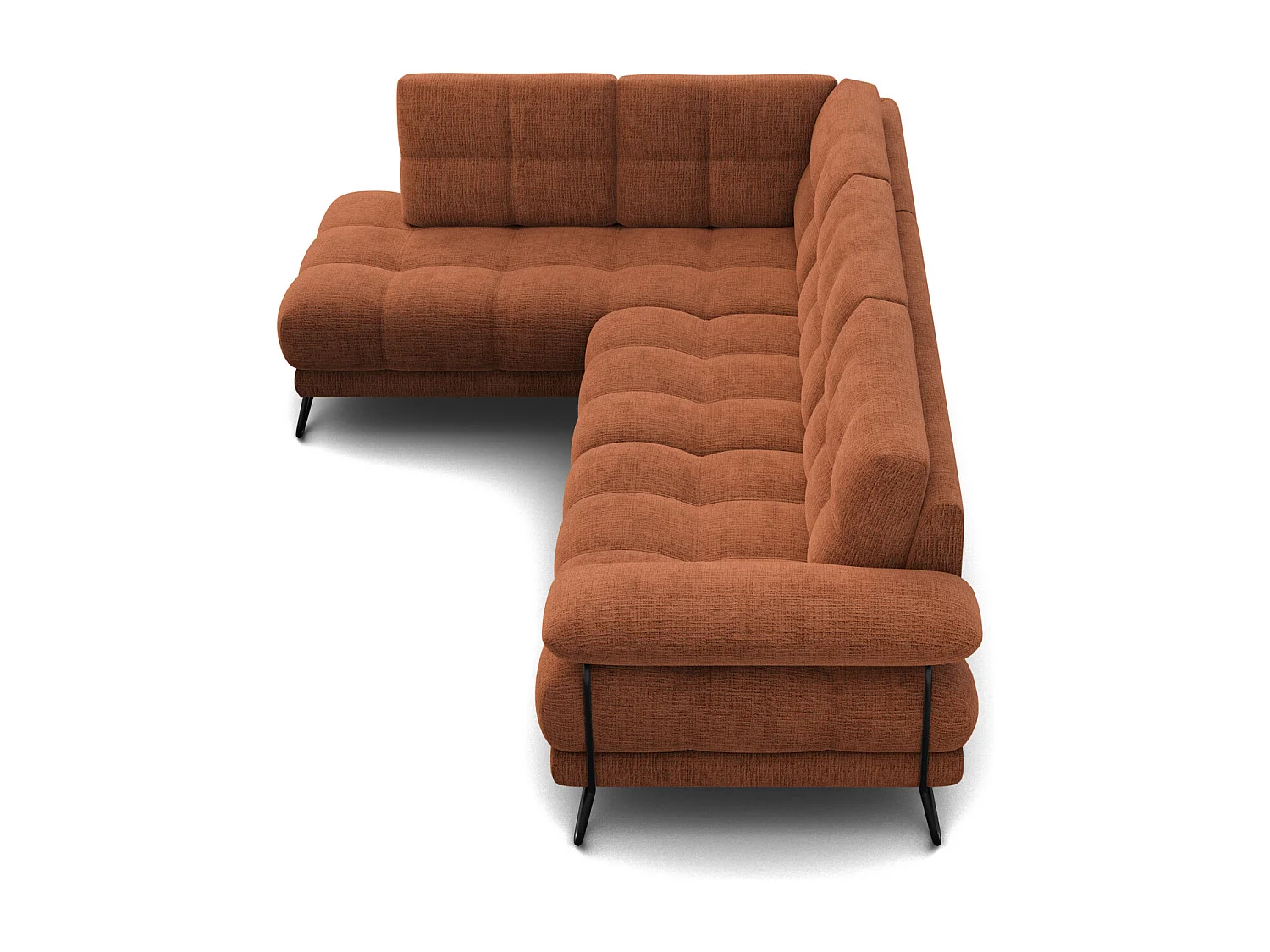 BUBBARA Ecksofa 5-Sitzer links, orange