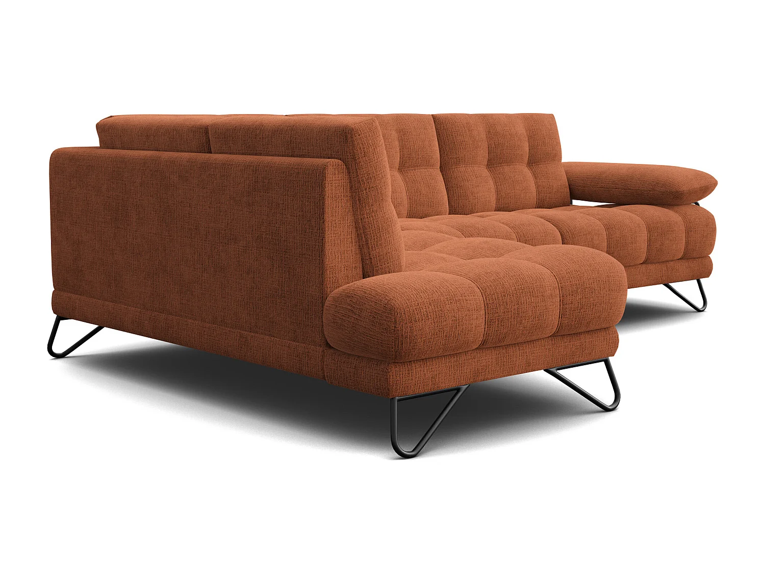 BUBBARA Ecksofa 5-Sitzer links, orange