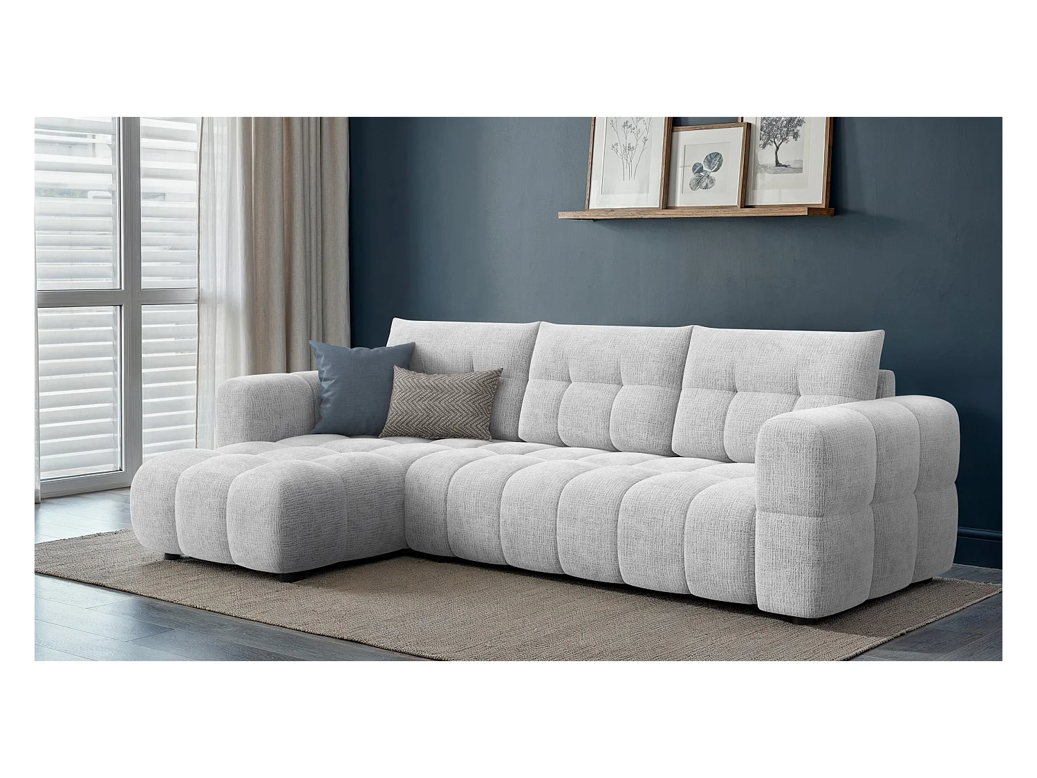 CANAPE D'ANGLE CLOUDI 4 places, blanc