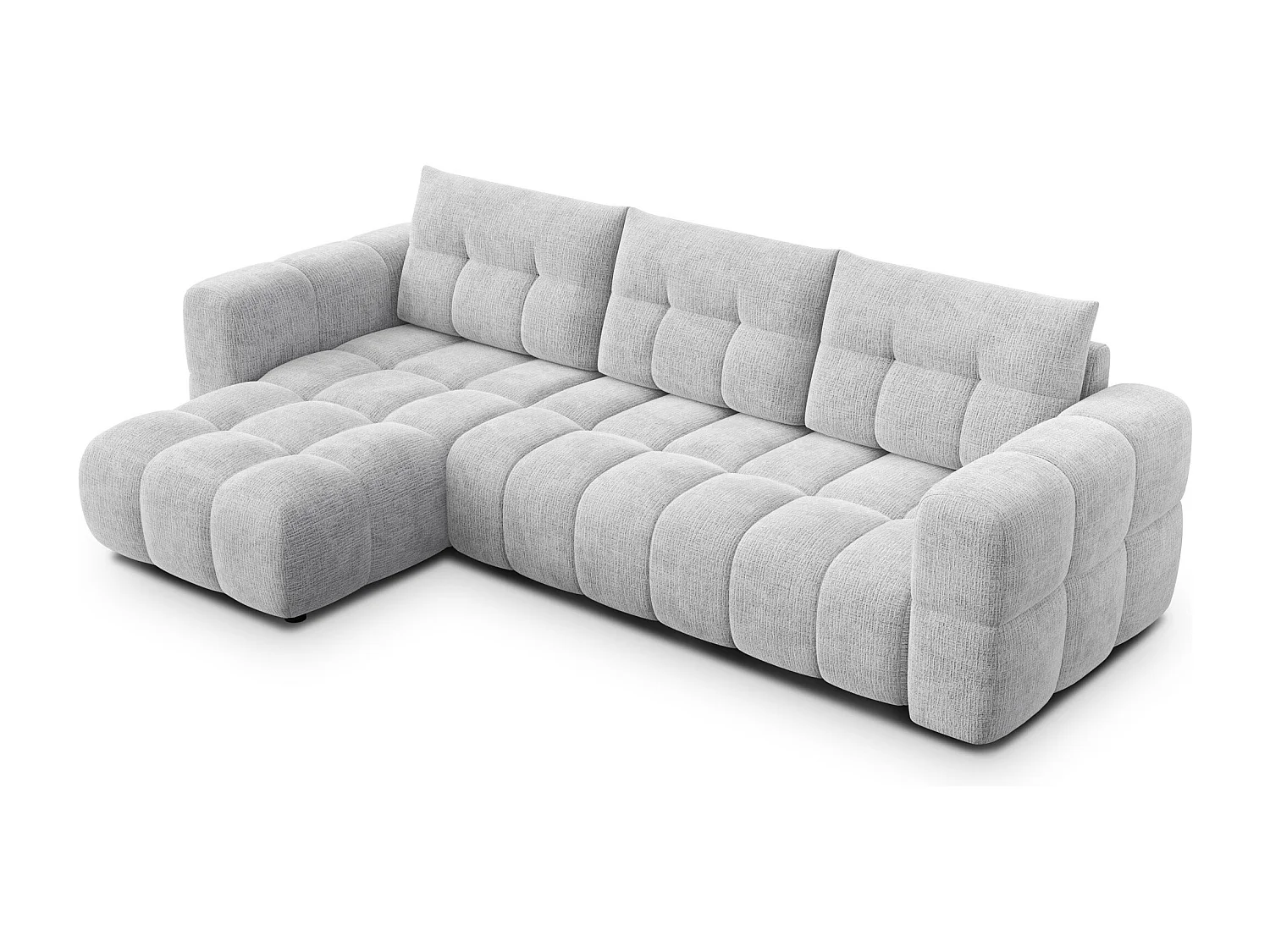 CLOUDI Ecksofa 4-Sitzer links, hellgrau