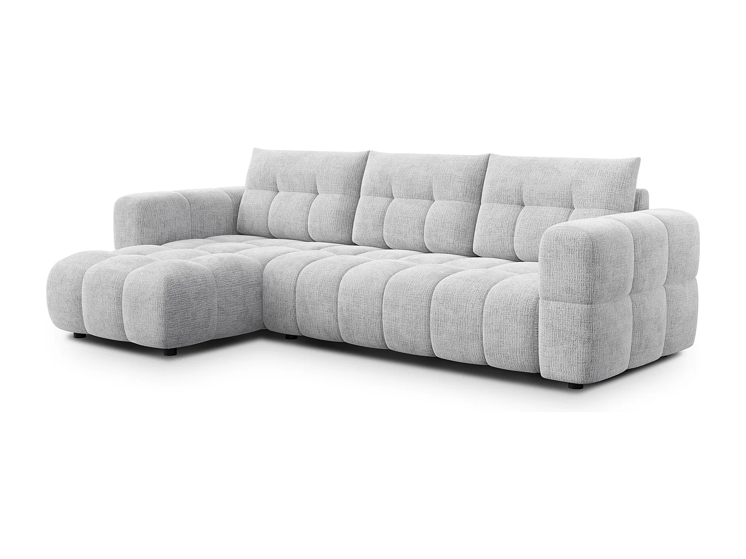 CLOUDI Ecksofa 4-Sitzer links, hellgrau