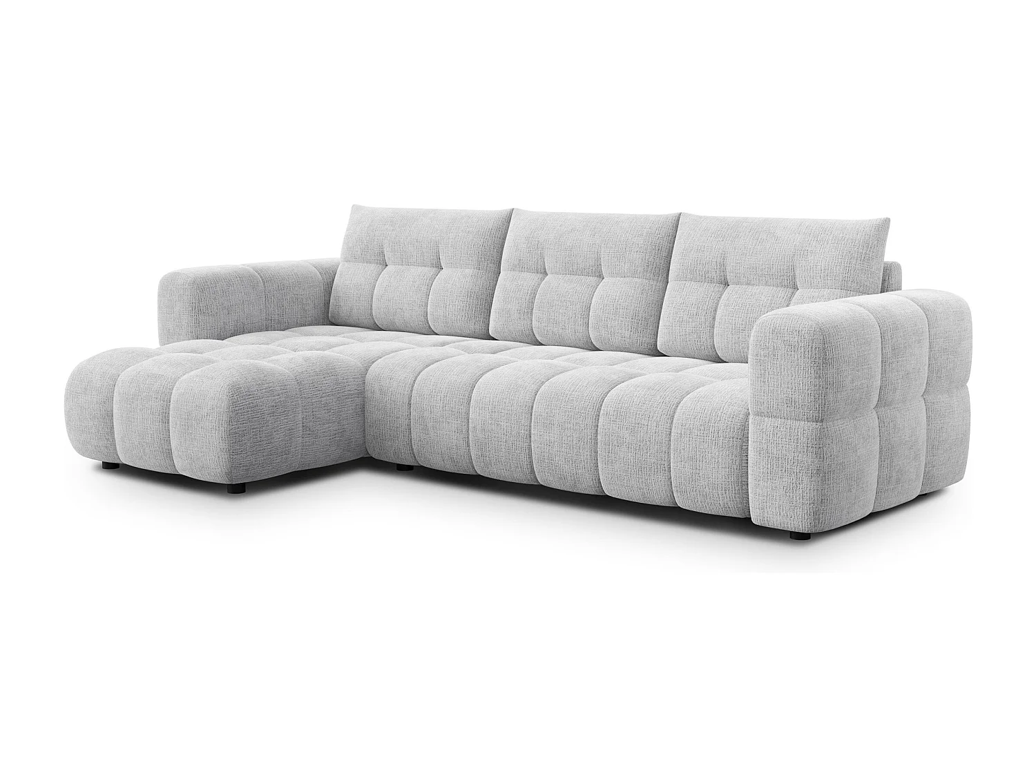 CLOUDI Ecksofa 4-Sitzer links, hellgrau