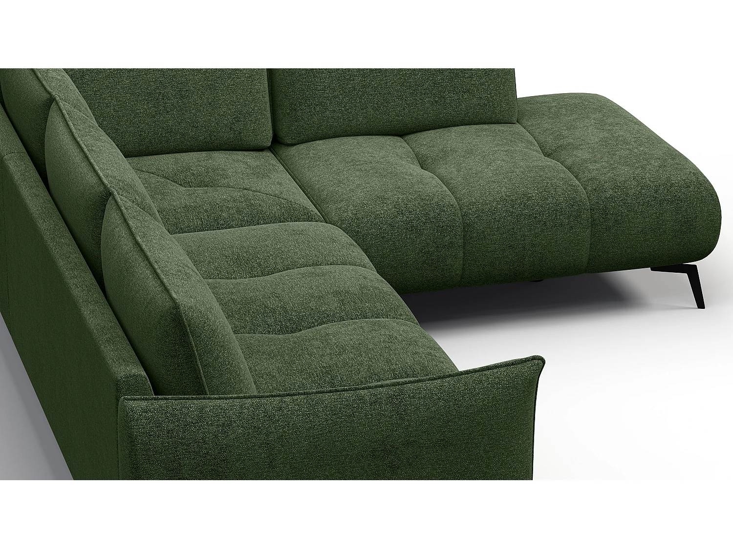 Ecksofa 5-Sitzer rechts AERA, dunkelgrün