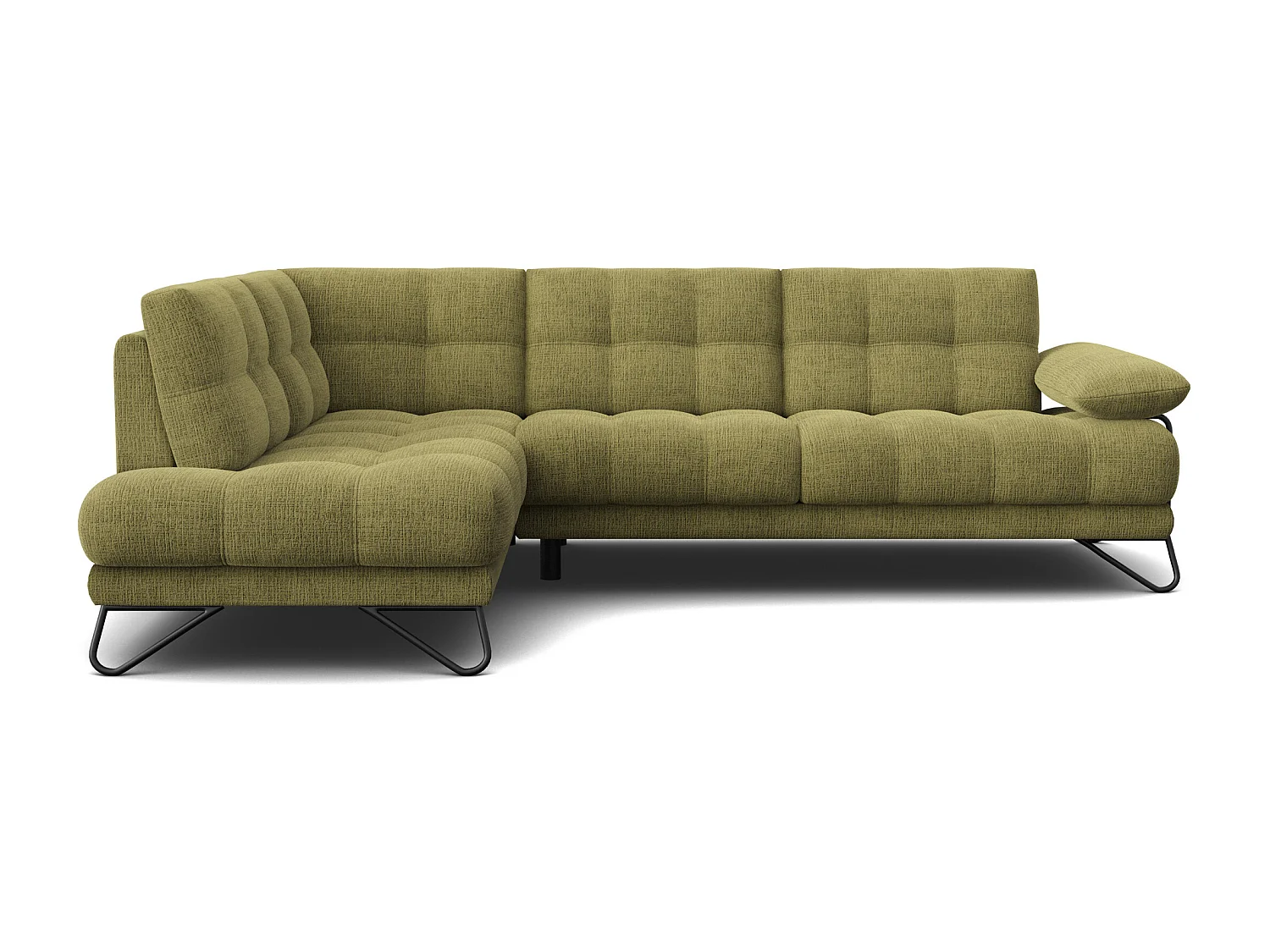 BUBBARA Ecksofa 5-Sitzer links, olivgrün