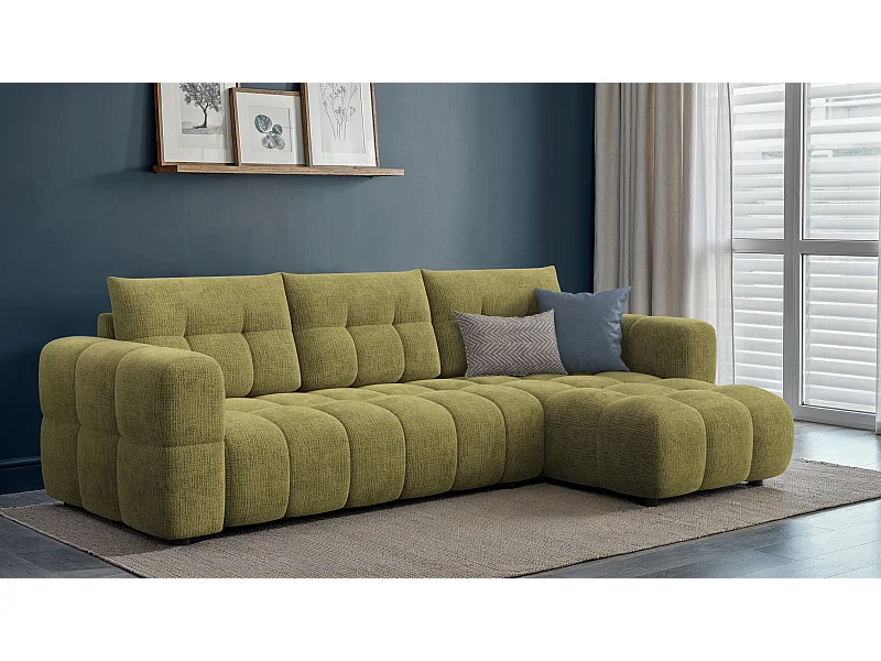 CANAPE D'ANGLE CLOUDI 4 places, vert olive