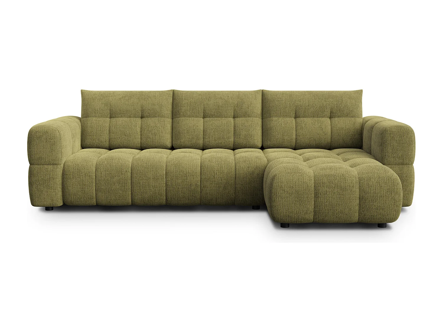 CLOUDI Ecksofa 4-Sitzer rechts, olivgrün