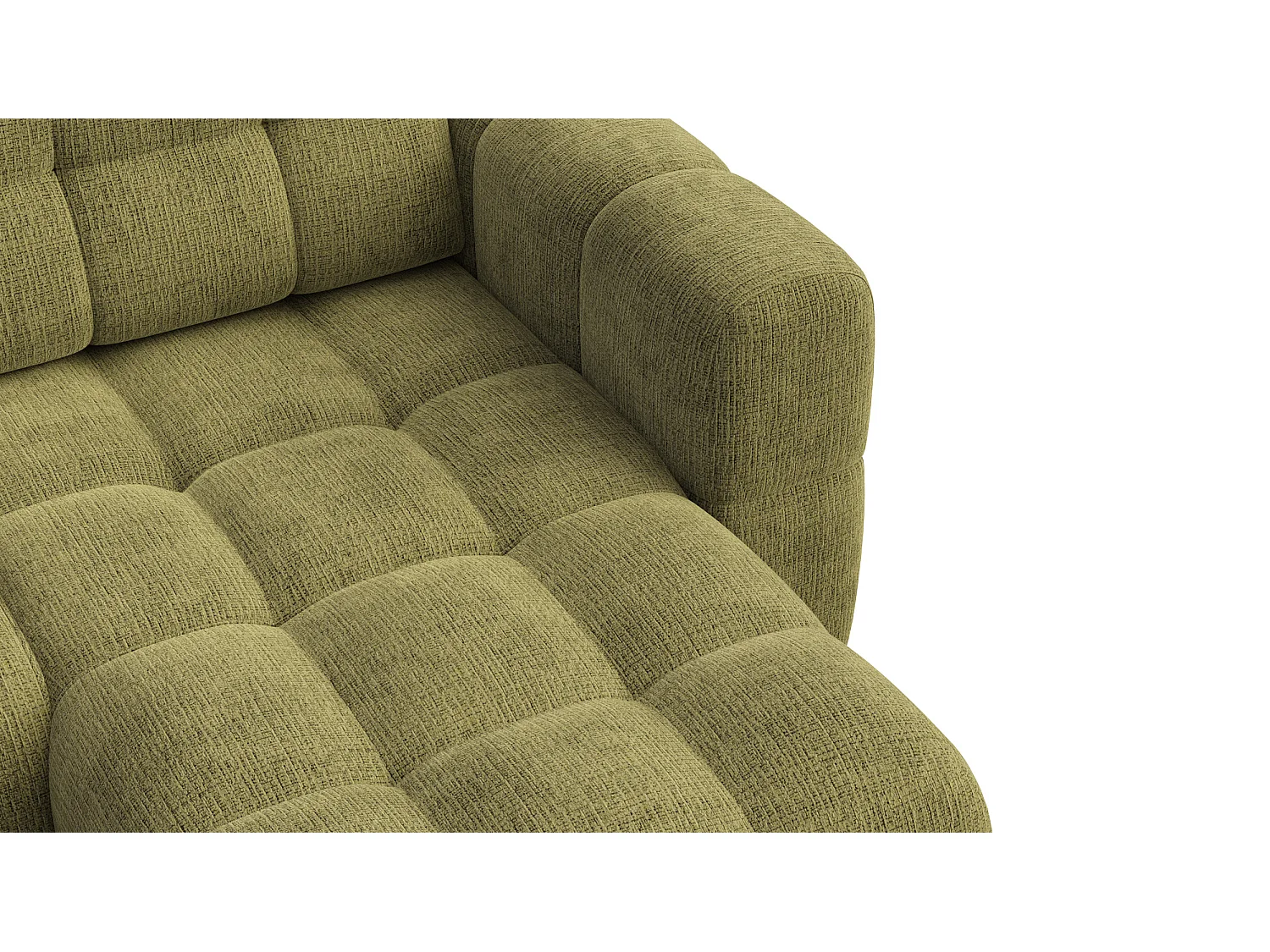 CLOUDI Ecksofa 4-Sitzer rechts, olivgrün