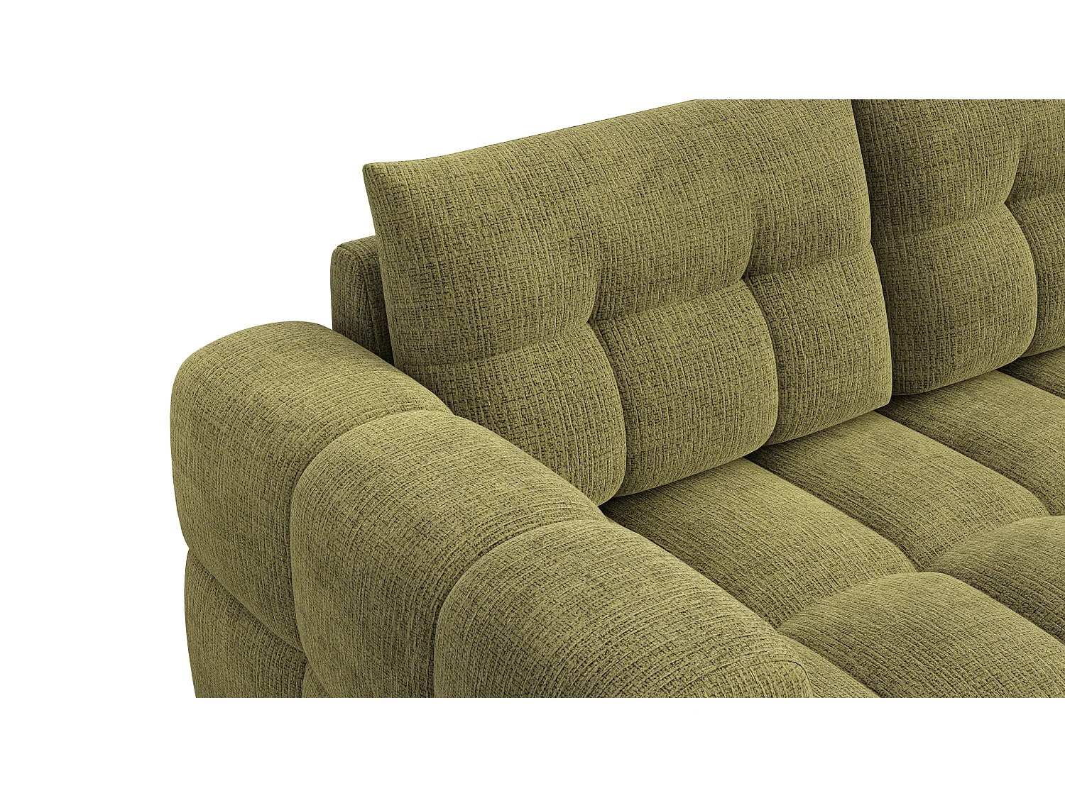 CLOUDI Ecksofa 4-Sitzer rechts, olivgrün