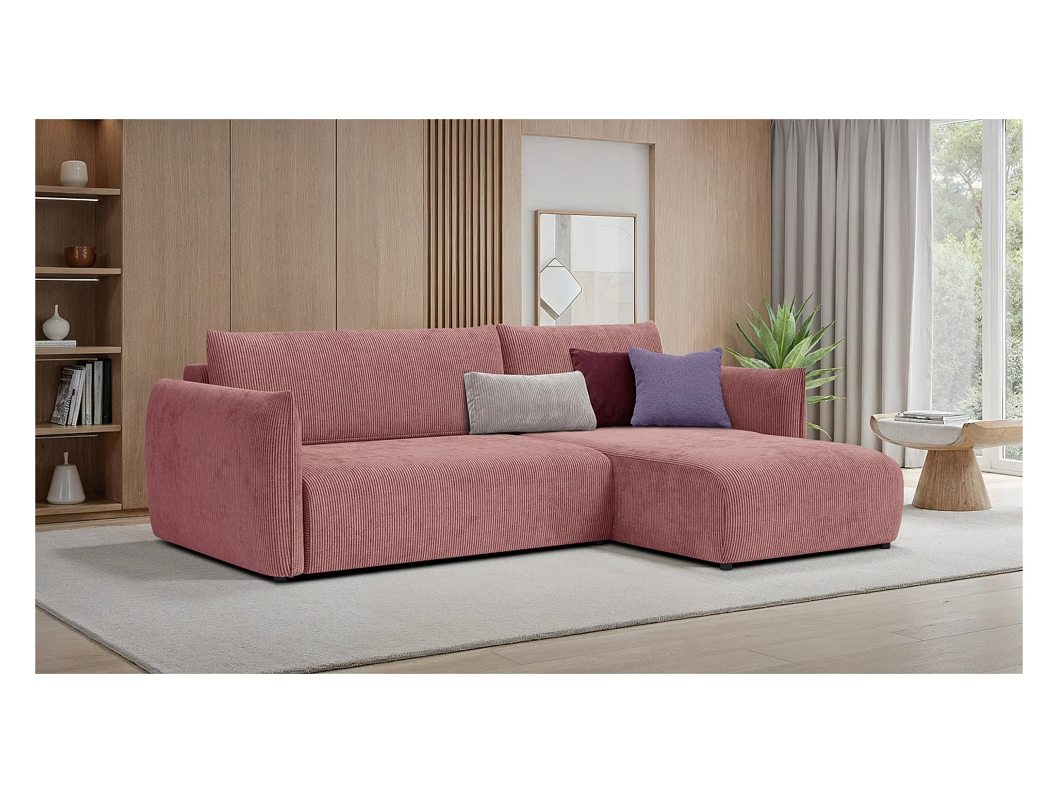 CANAPE D'ANGLE TAUER 3 places, rose