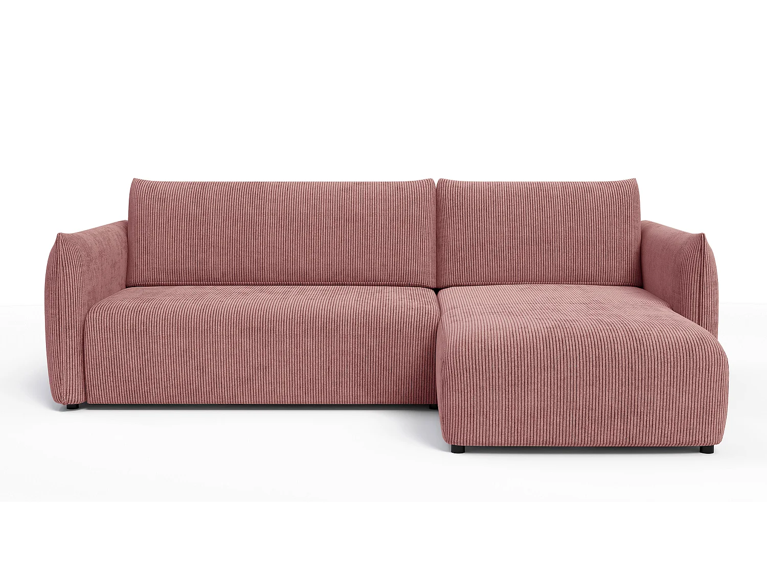 TAUER Ecksofa 3-Sitzer links, altrosa