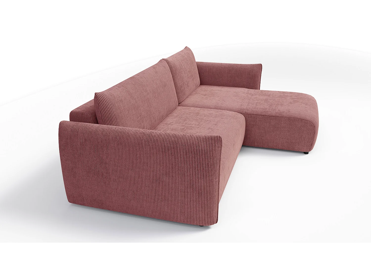 TAUER Ecksofa 3-Sitzer links, altrosa